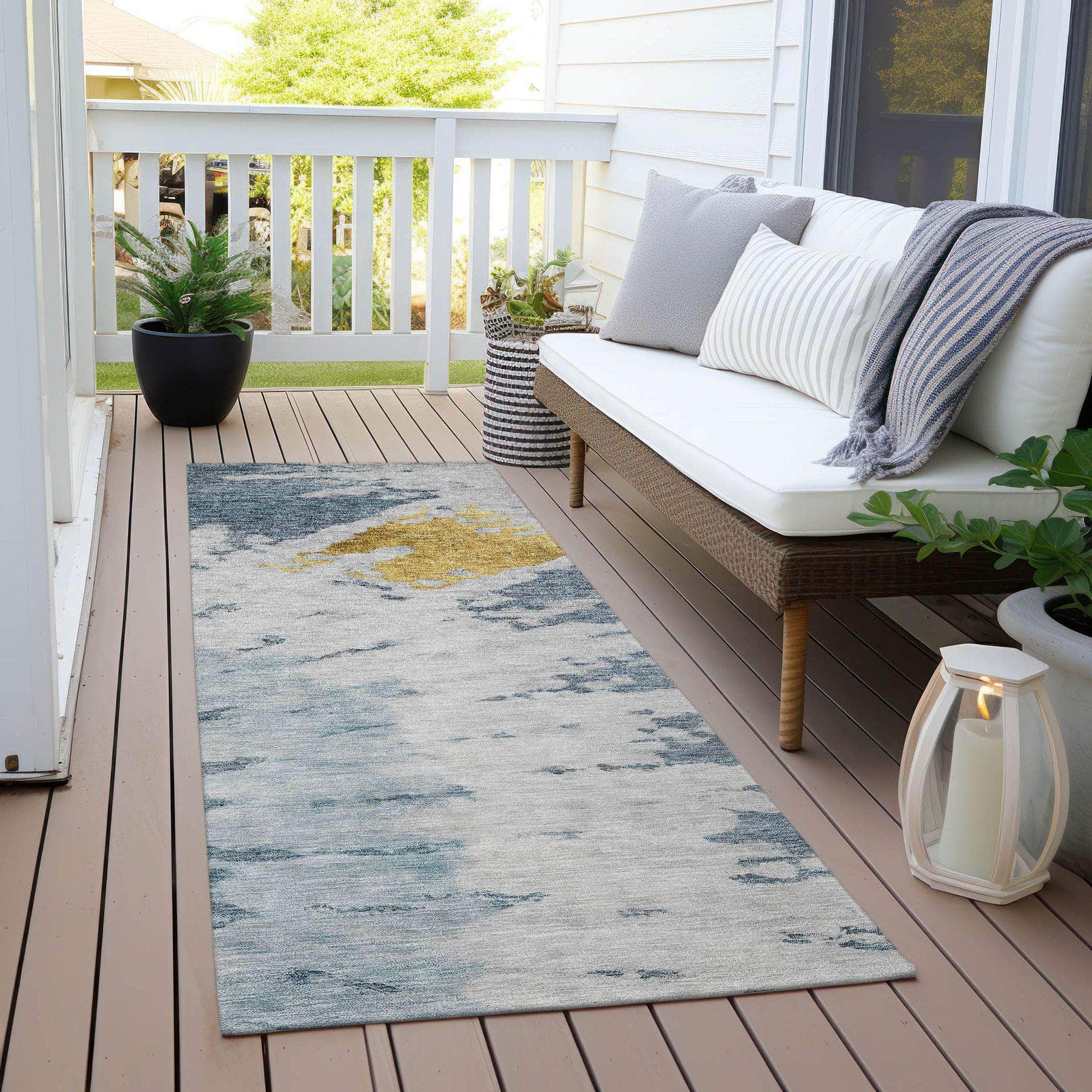 Machine Made ACN614 Blue  Rugs 