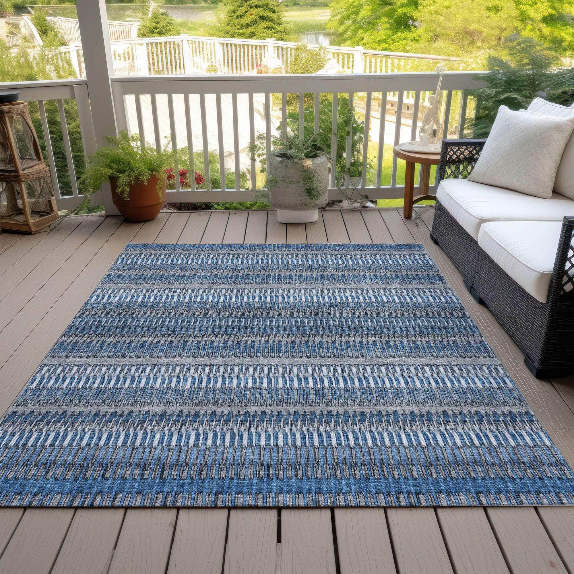 Machine Made ACN589 Blue  Rugs 