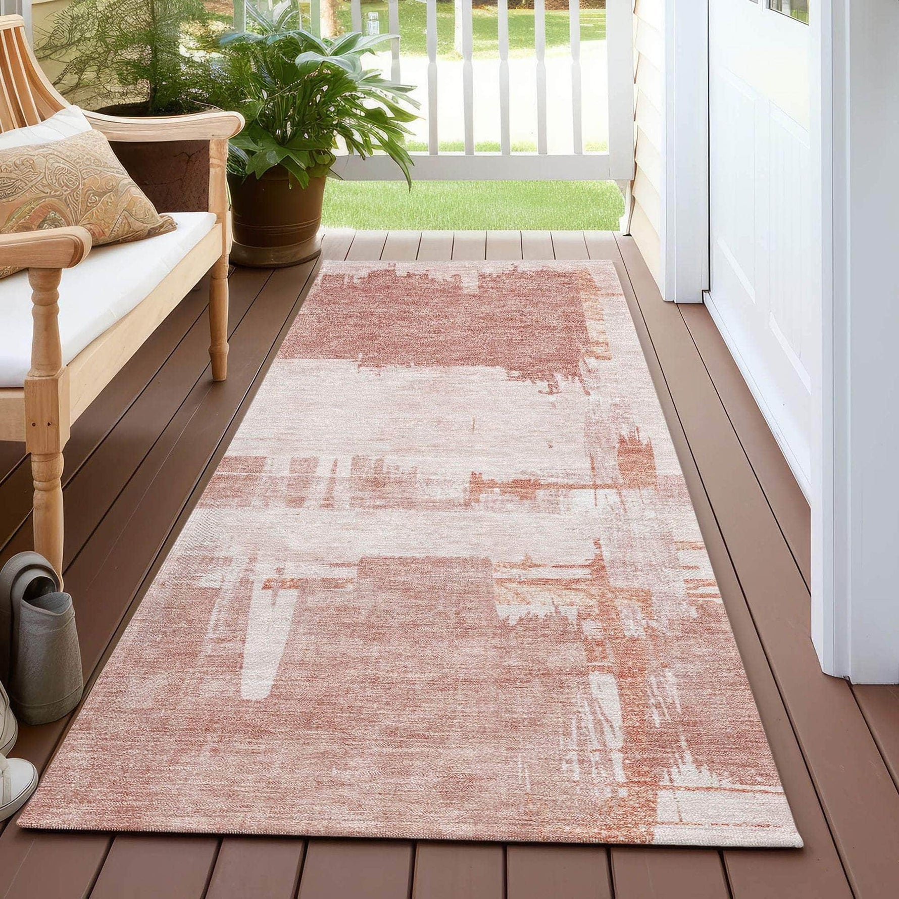 Machine Made ACN624 Blush Pink Rugs 