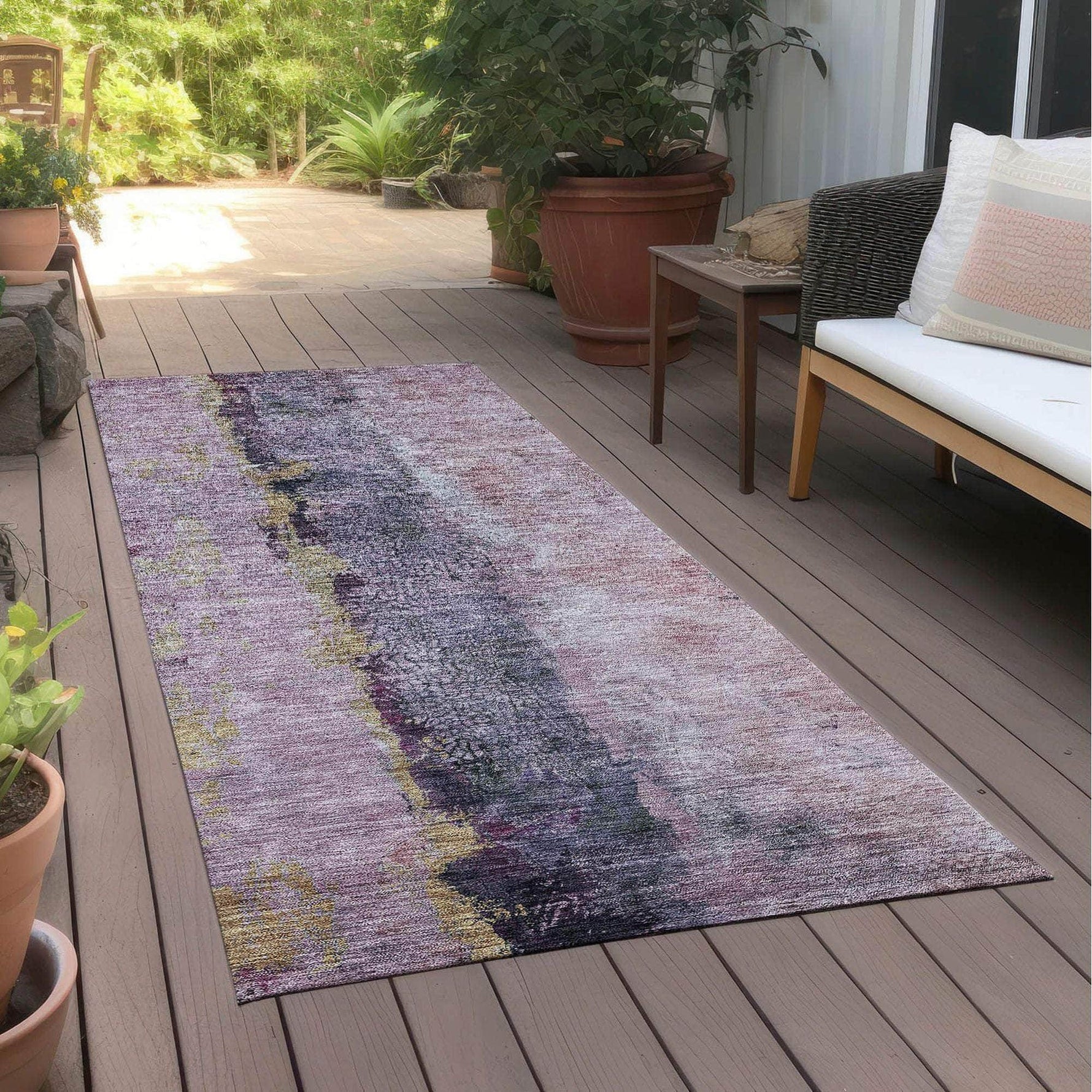Machine Made ACN605 Blush Pink Rugs 