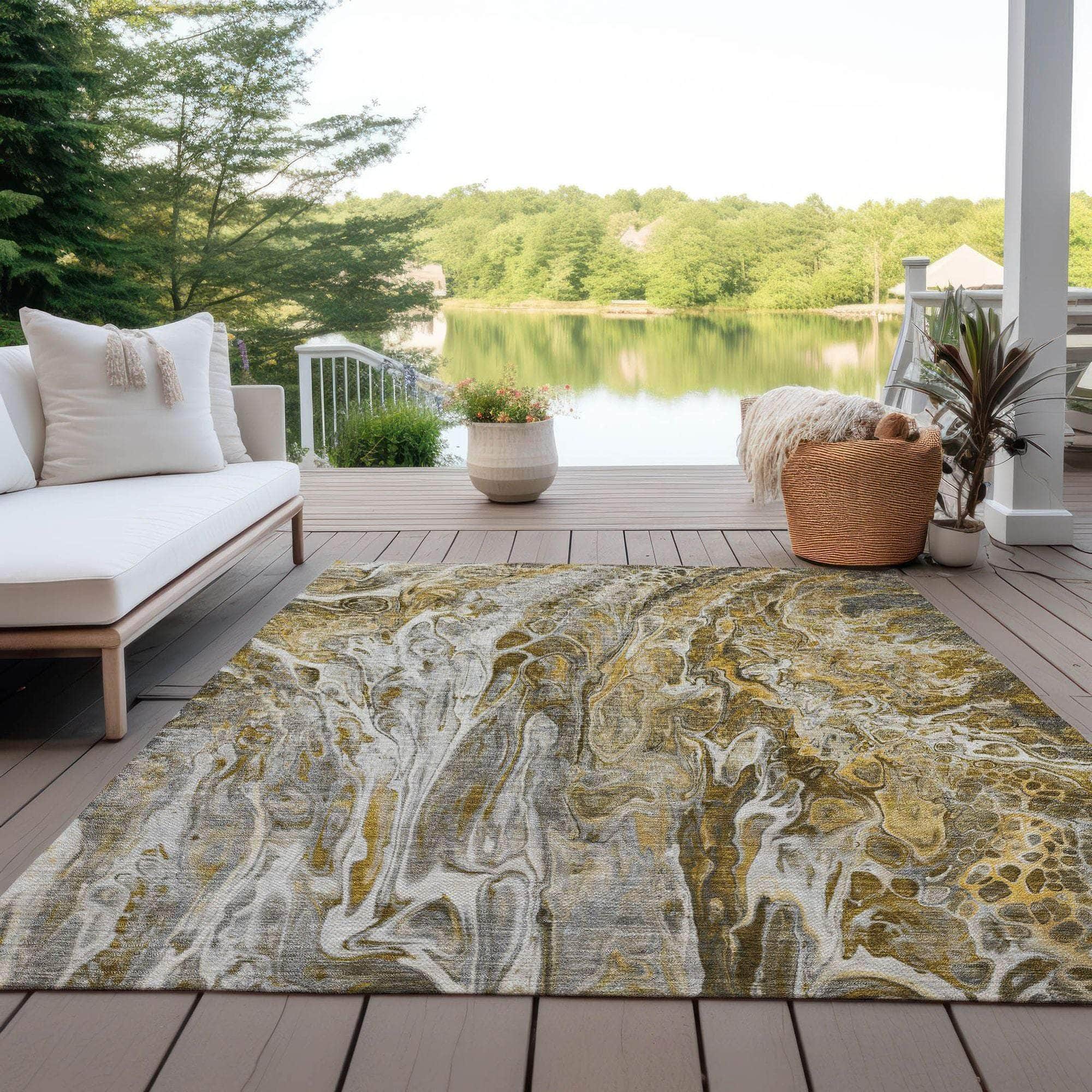 Machine Made ACN602 Brown  Rugs 