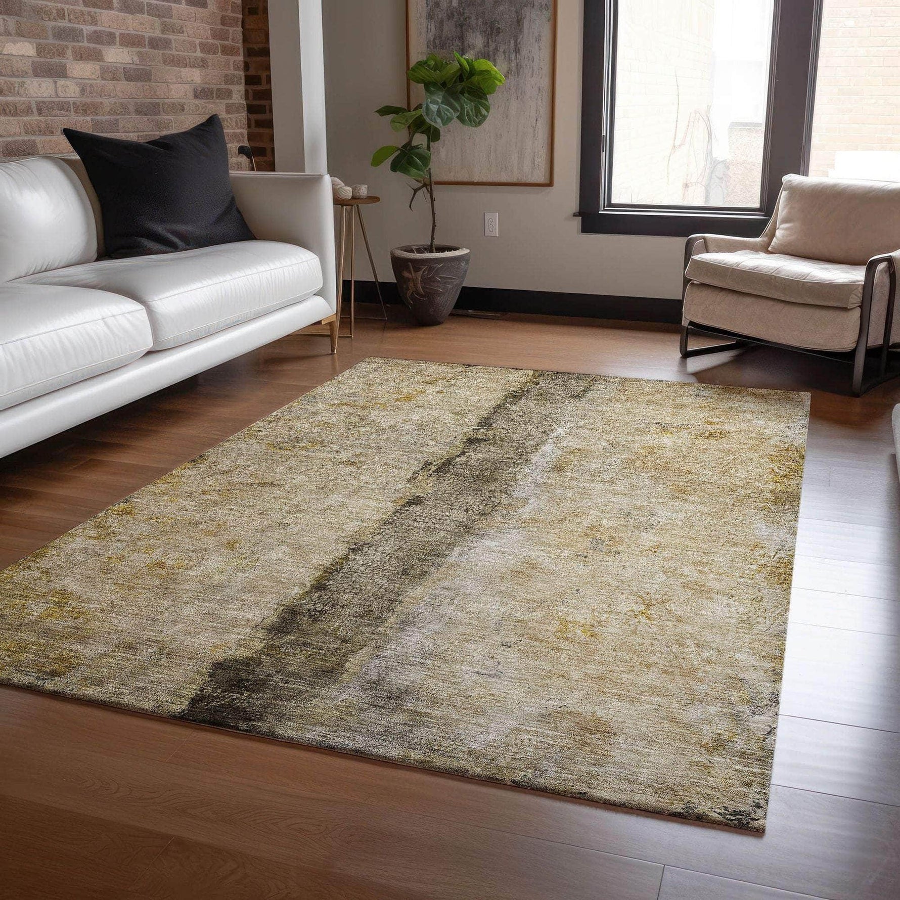 Machine Made ACN605 Brown  Rugs 