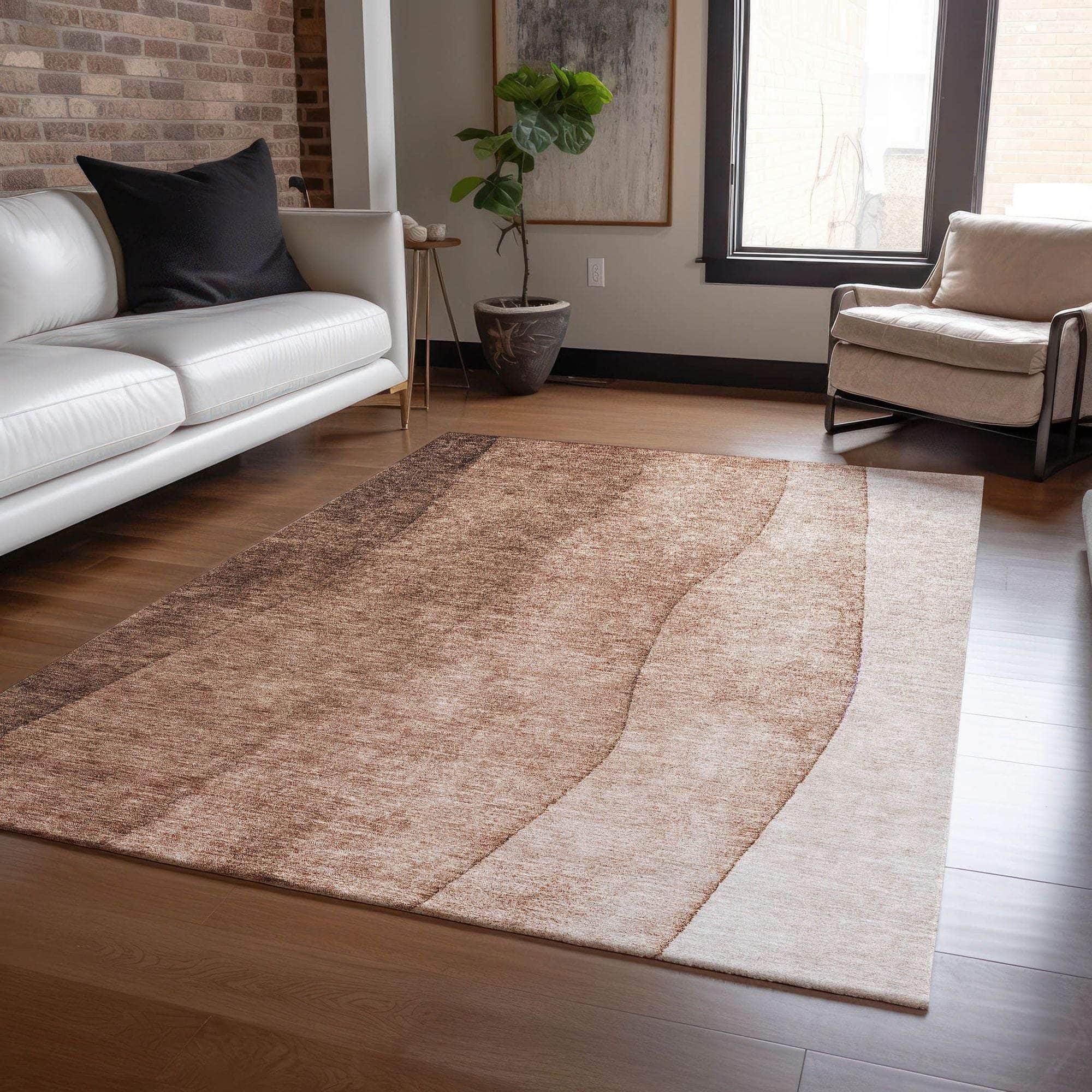 Machine Made ACN625 Brown  Rugs 