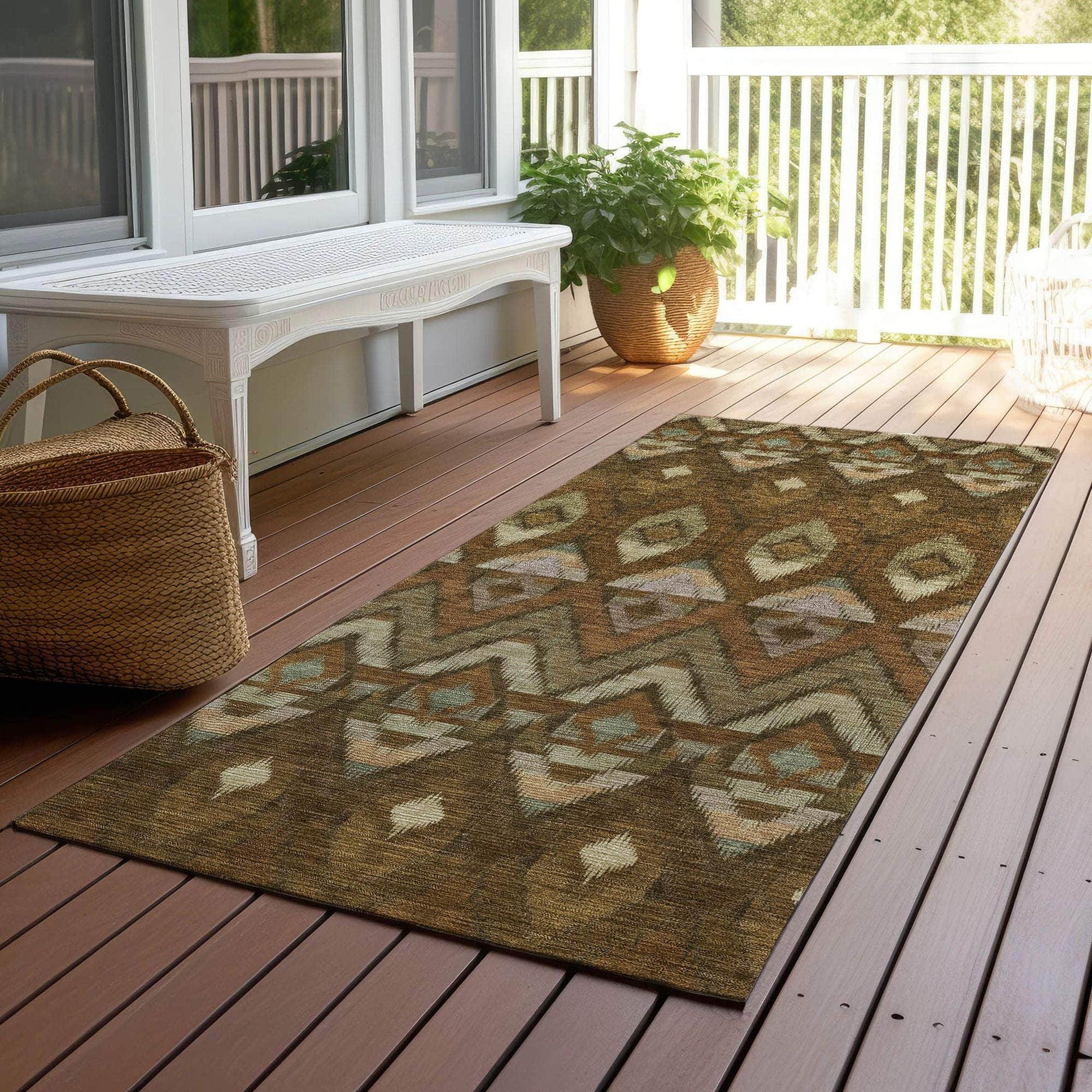 Machine Made ACN617 Brown  Rugs 