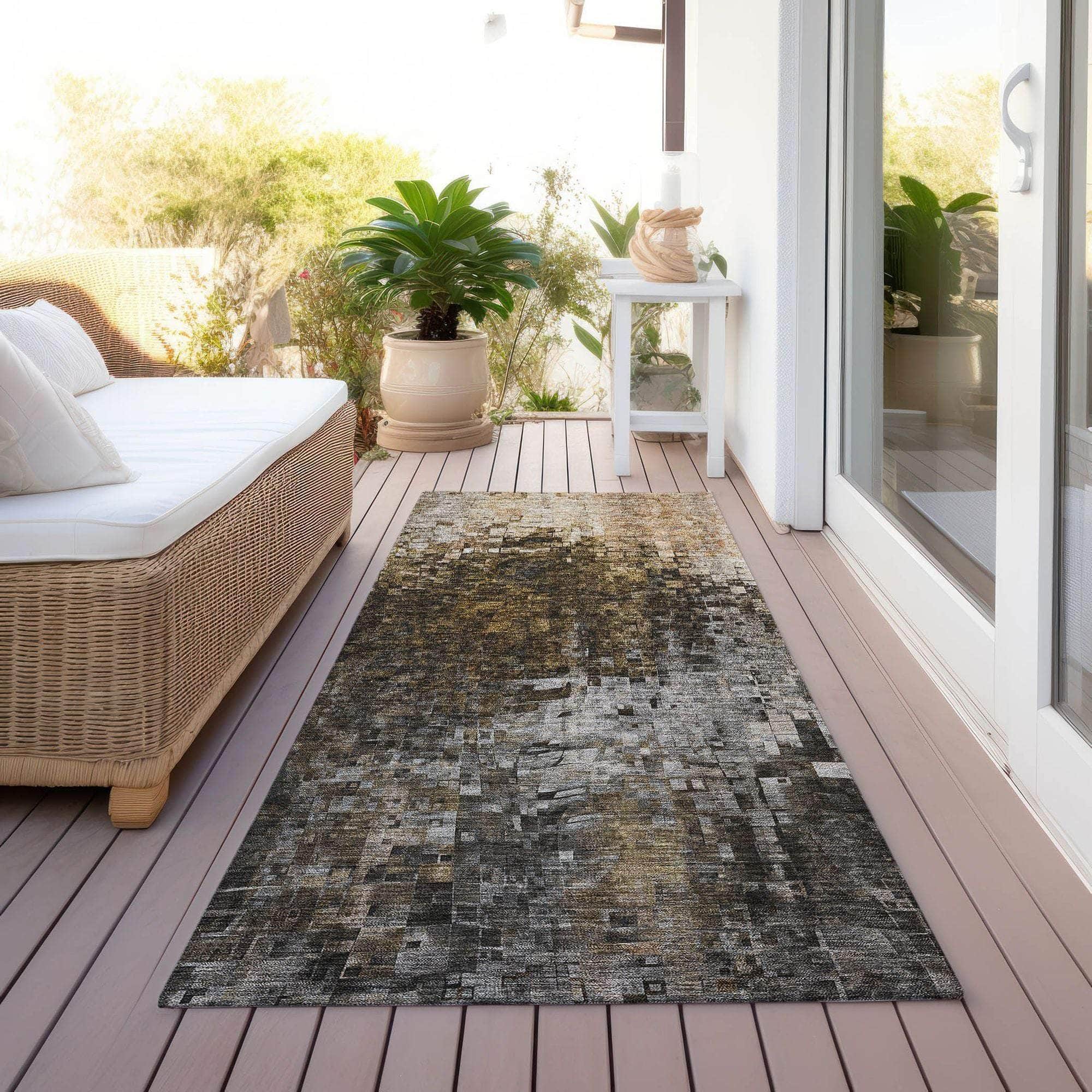 Machine Made ACN581 Brown  Rugs 