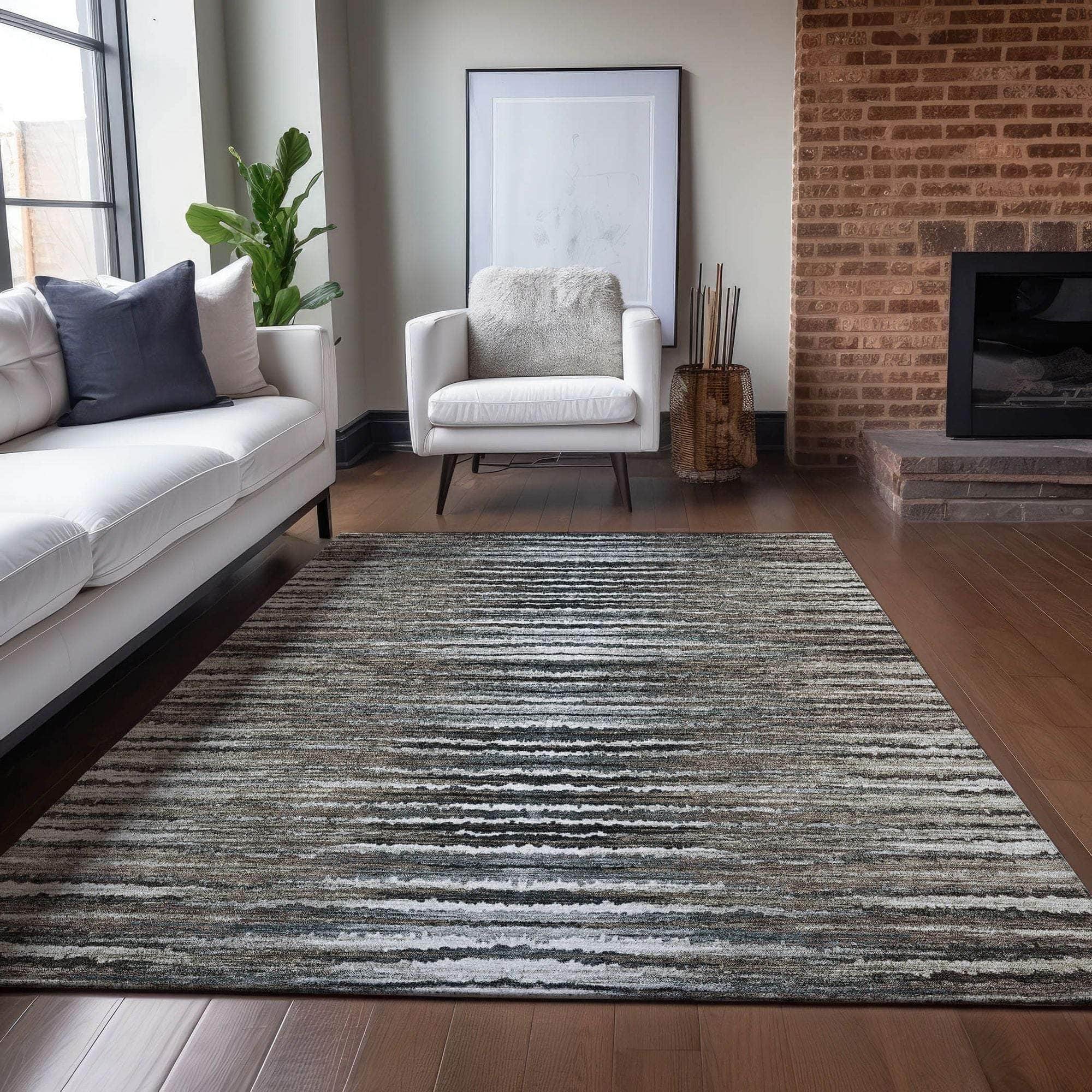 Machine Made ACN604 Brown  Rugs 