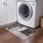 Machine Made ACN624 Charcoal Gray Rugs 