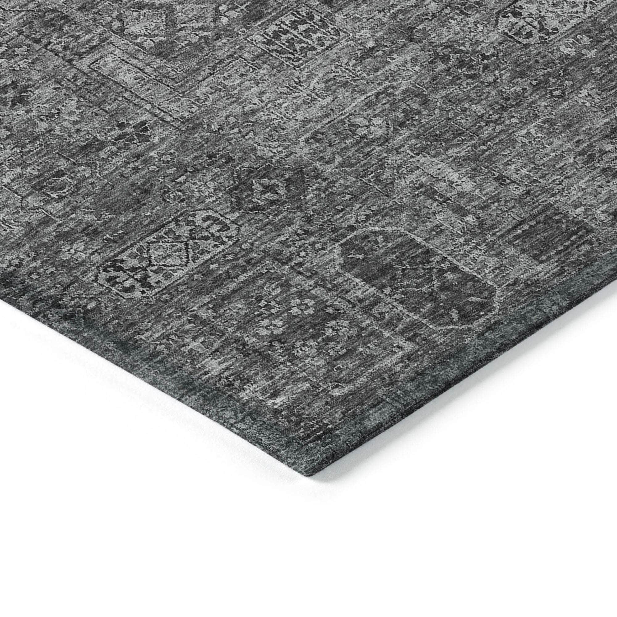 Machine Made ACN611 Charcoal Gray Rugs 
