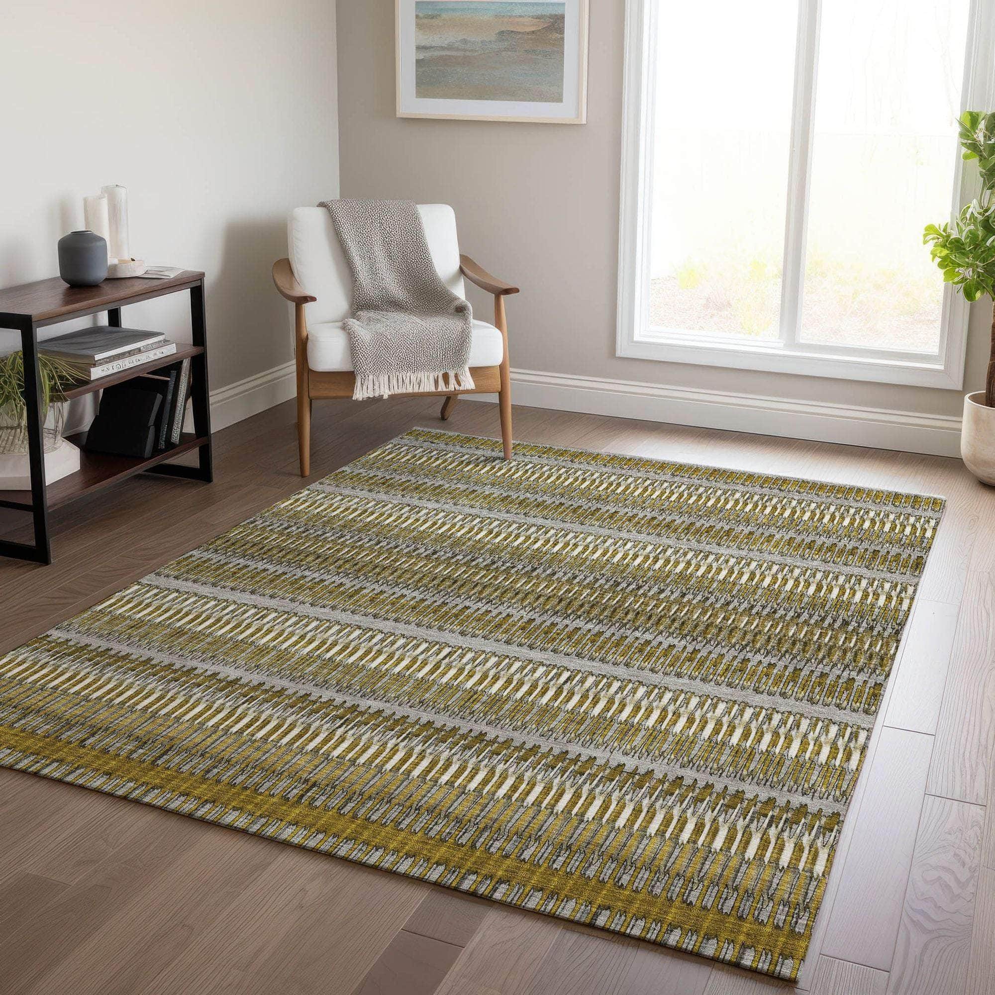 Machine Made ACN589 Coffee Brown Rugs 