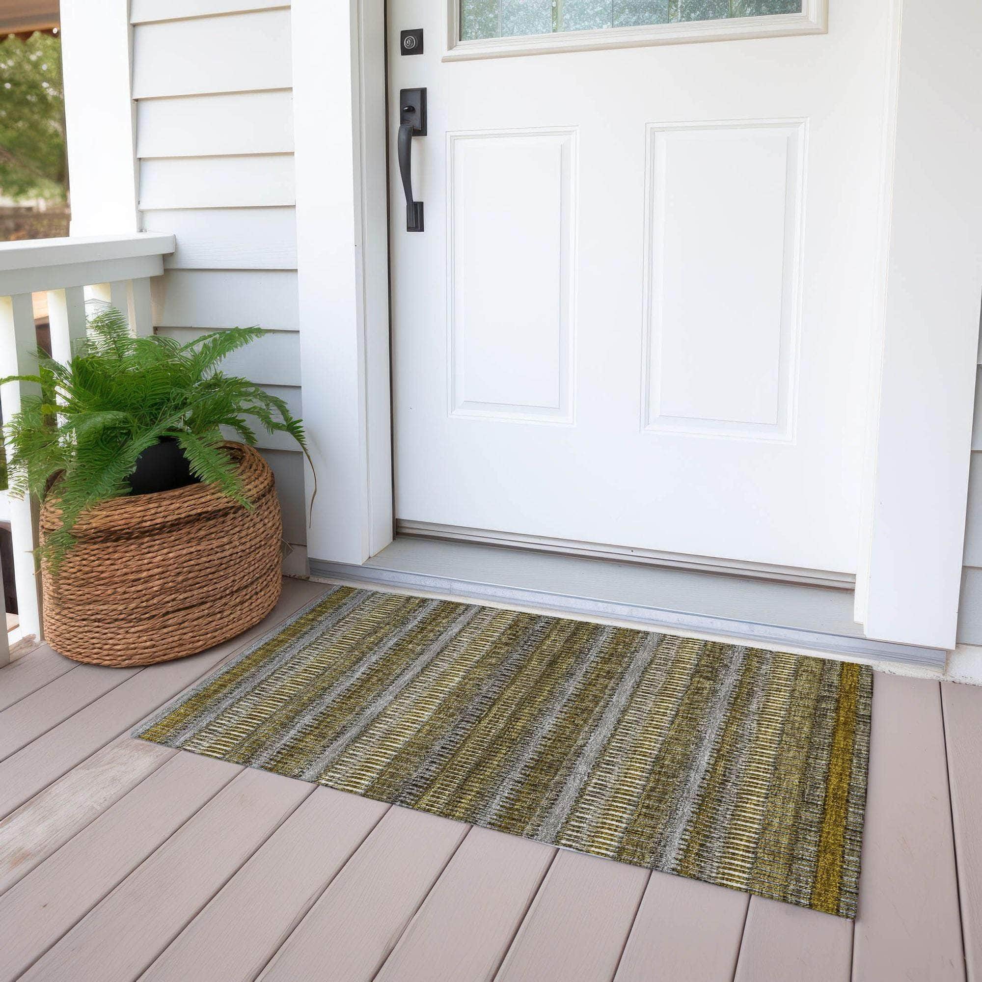 Machine Made ACN589 Coffee Brown Rugs 