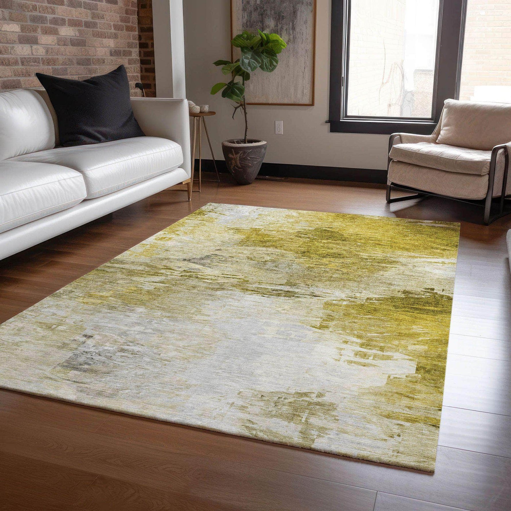 Machine Made ACN595 Gold  Rugs 