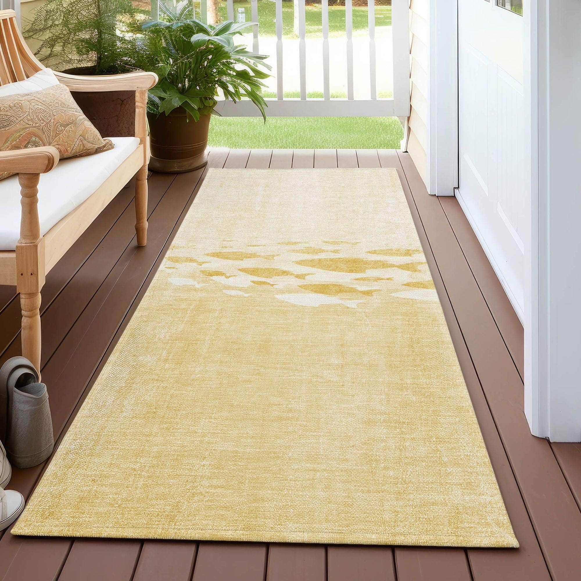 Machine Made ACN627 Gold  Rugs 