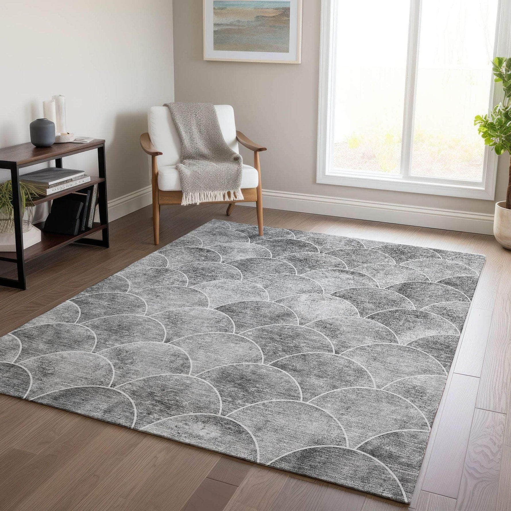 Machine Made ACN594 Gray  Rugs 