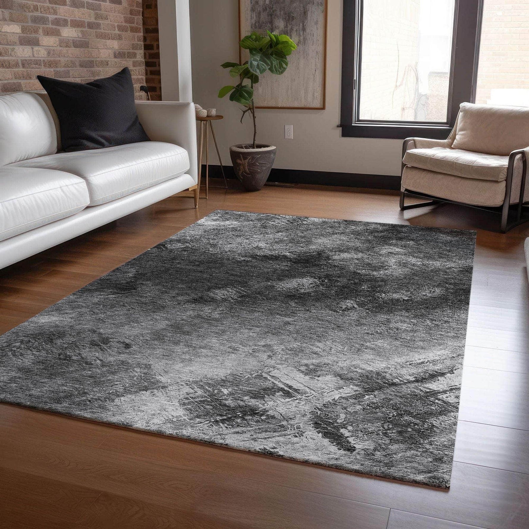 Machine Made ACN590 Gray  Rugs 