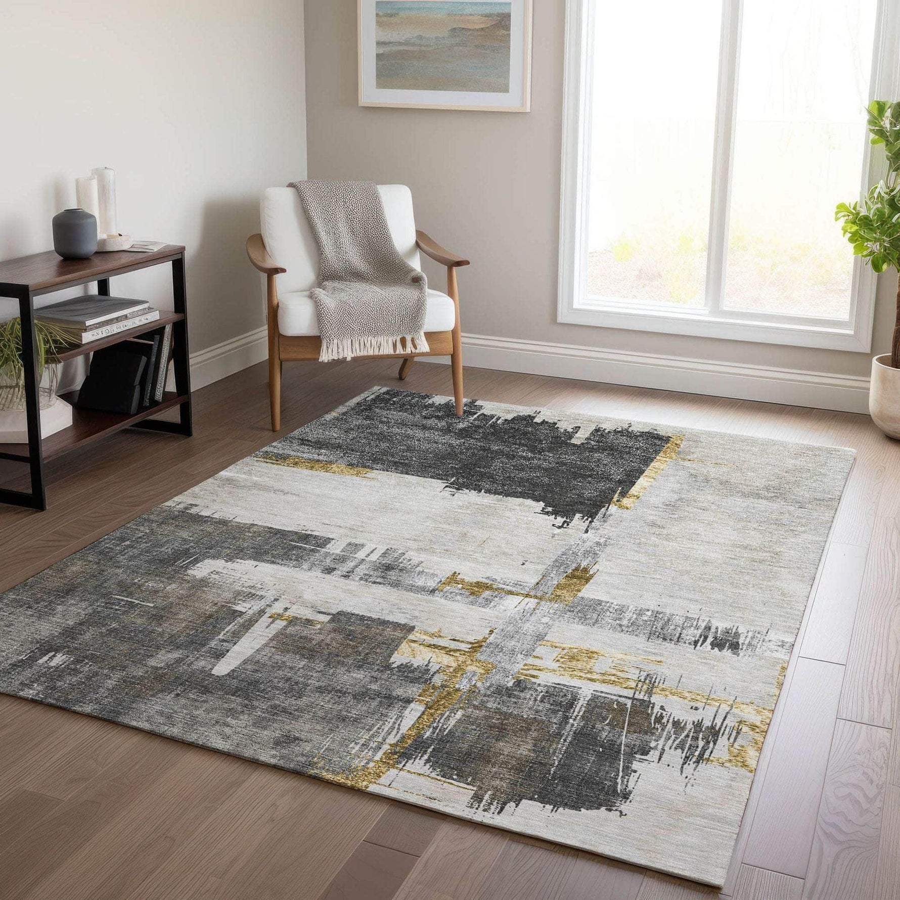 Machine Made ACN624 Gray  Rugs 