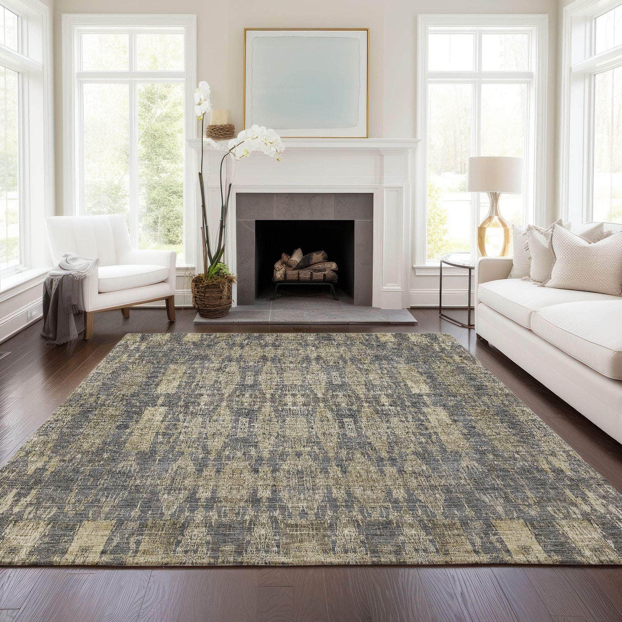 Machine Made ACN580 Gray  Rugs 