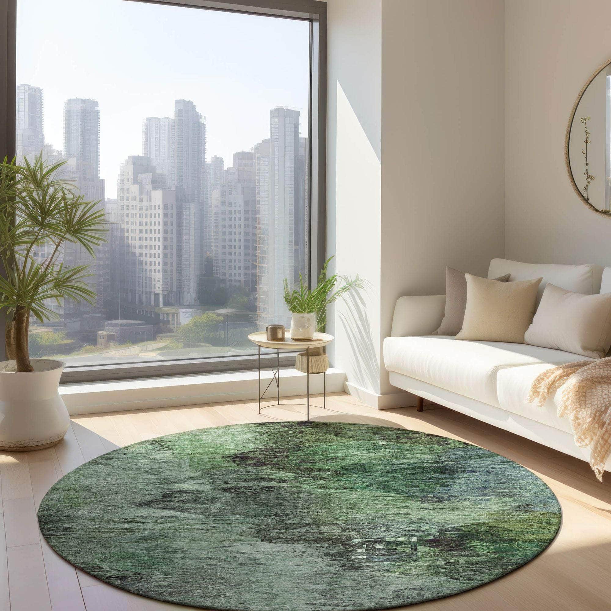 Machine Made ACN592 Green  Rugs 