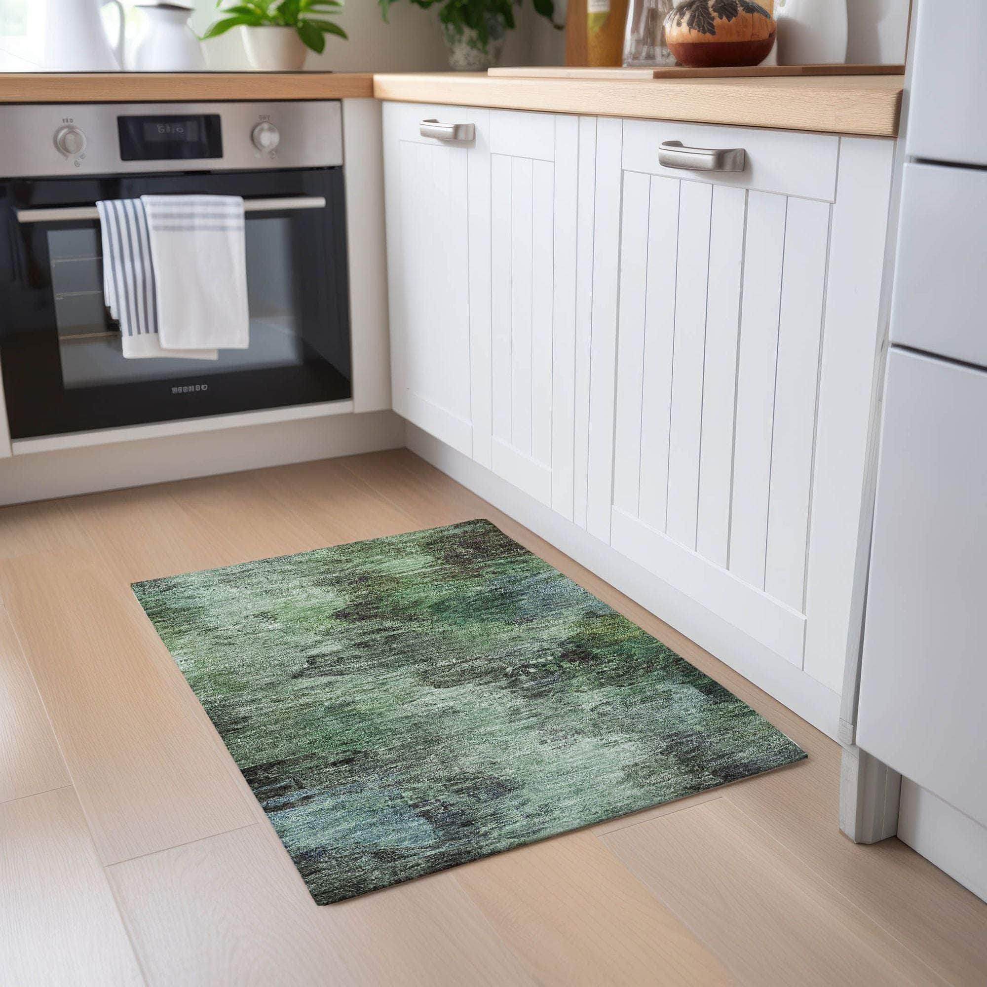 Machine Made ACN592 Green  Rugs 
