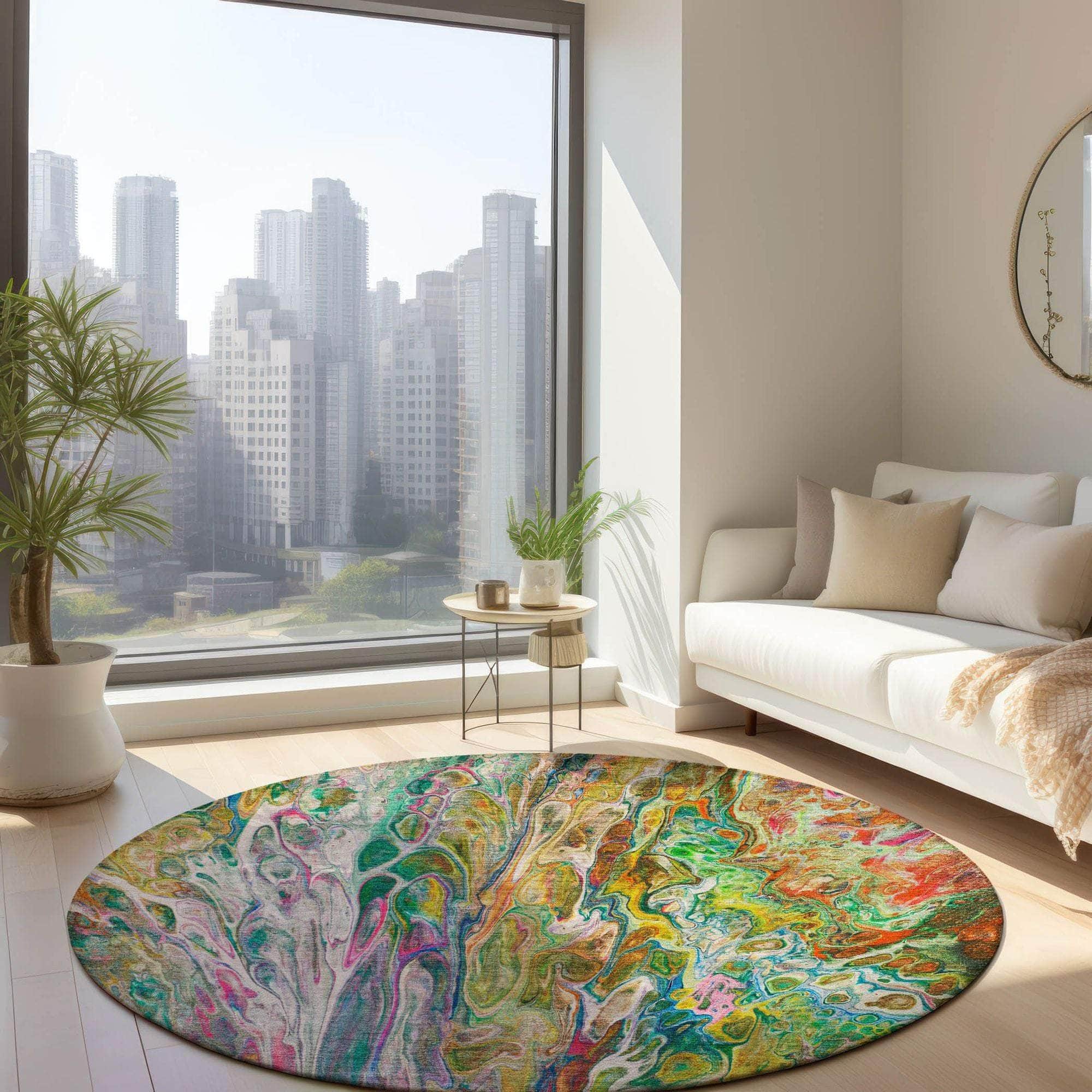 Machine Made ACN602 Green  Rugs 