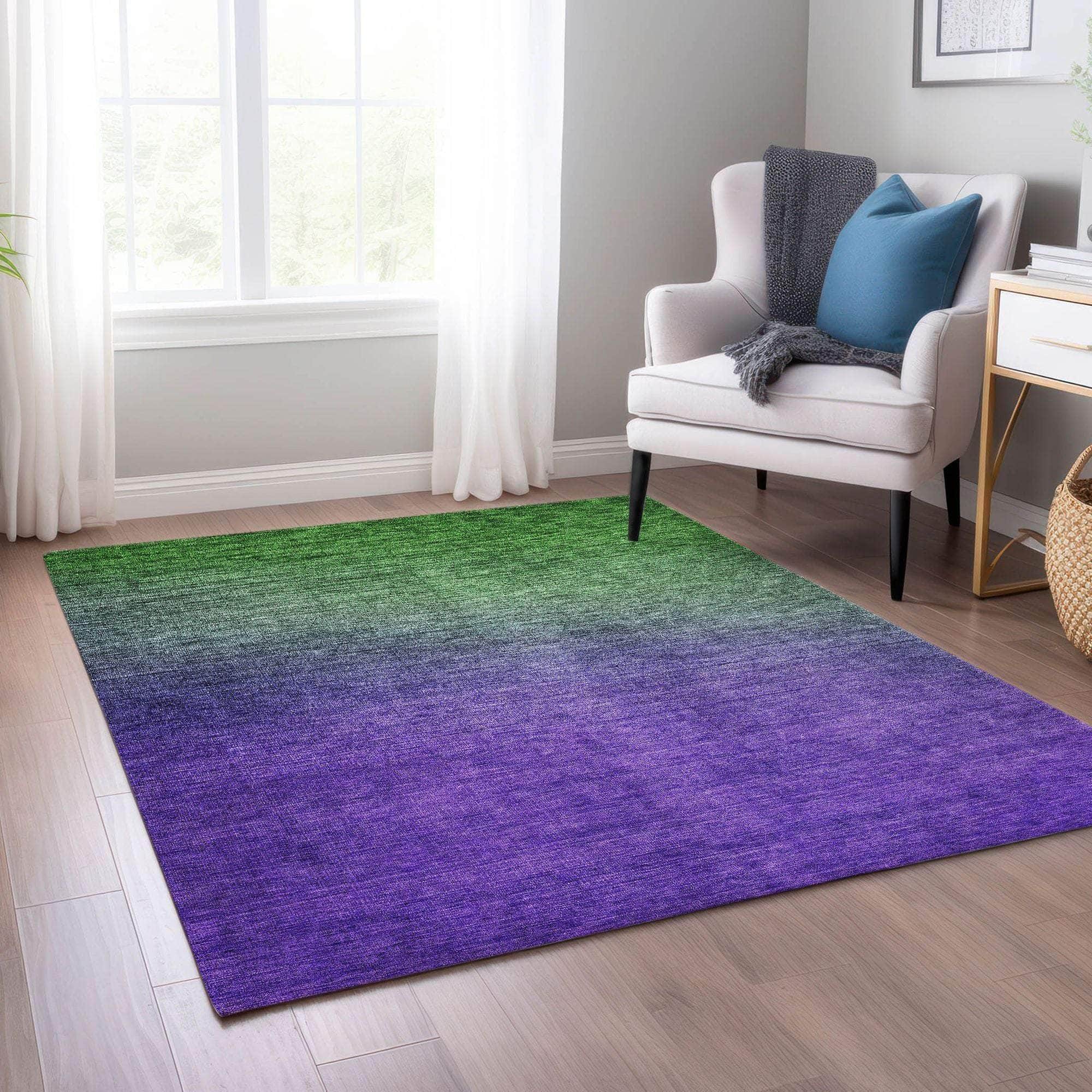 Machine Made ACN587 Green  Rugs 