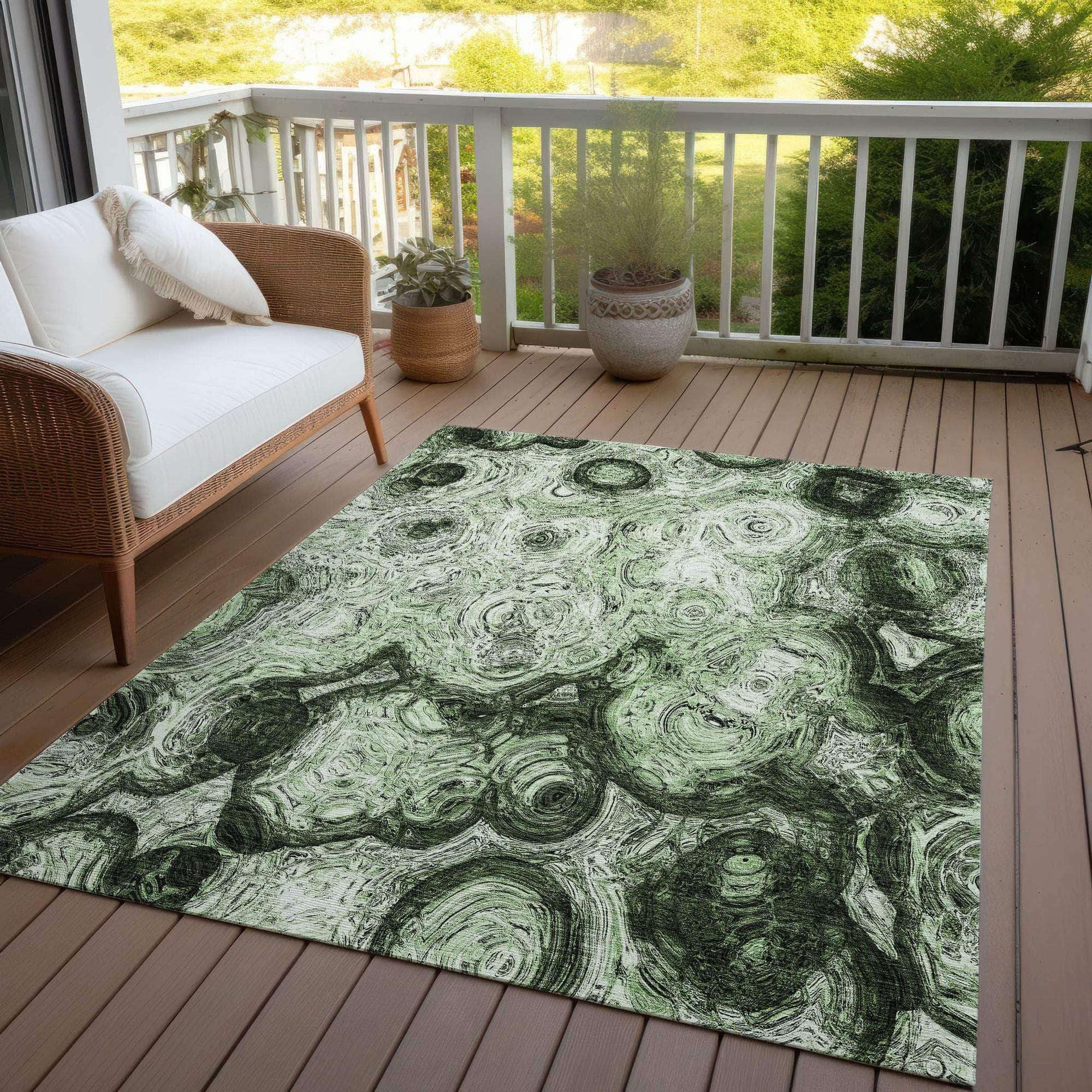 Machine Made ACN579 Green  Rugs 