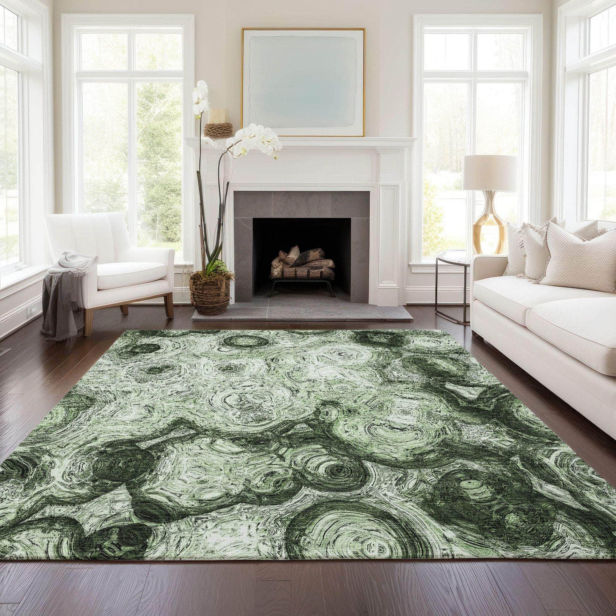 Machine Made ACN579 Green  Rugs 