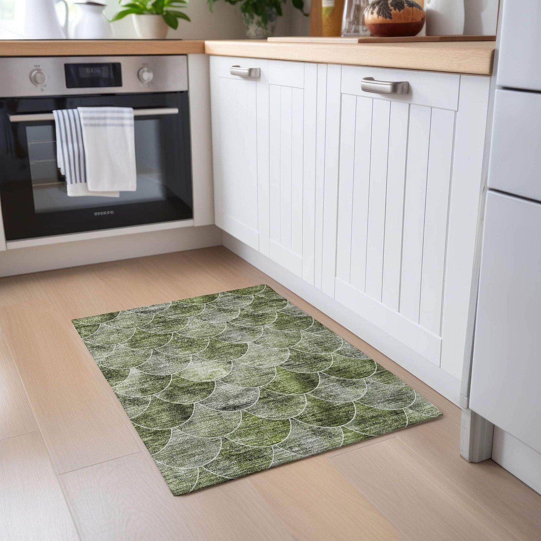 Machine Made ACN594 Green  Rugs 