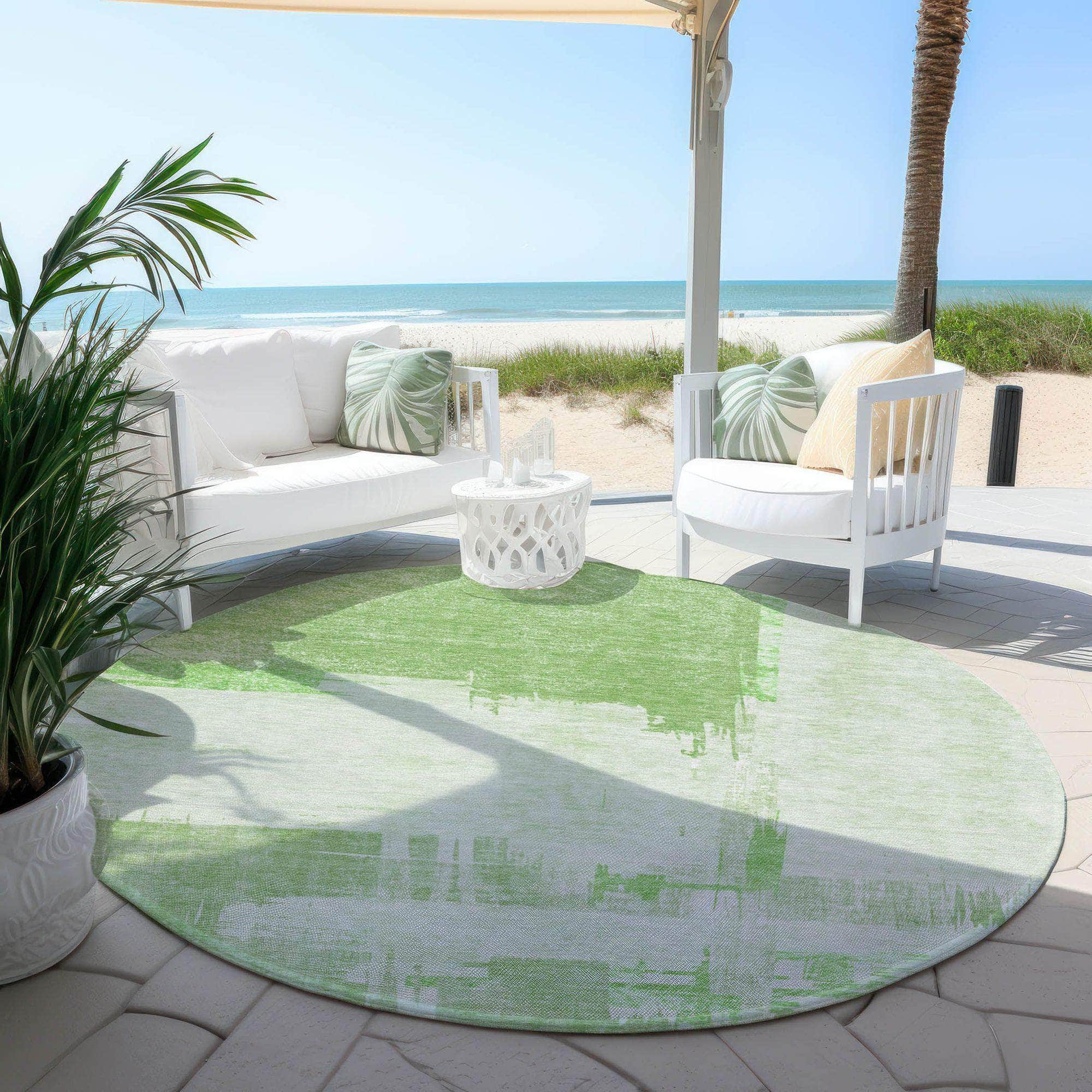 Machine Made ACN624 Green  Rugs 