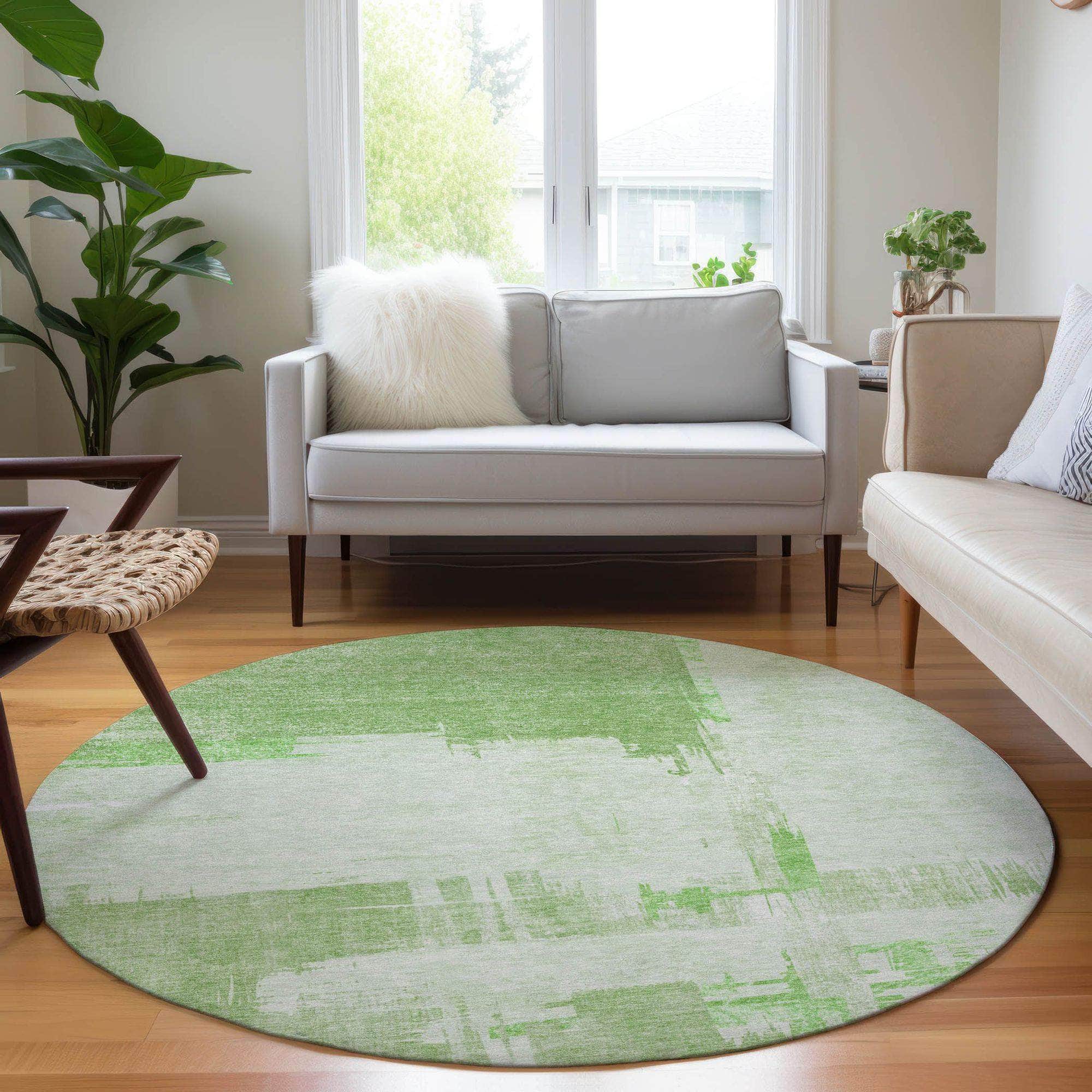 Machine Made ACN624 Green  Rugs 
