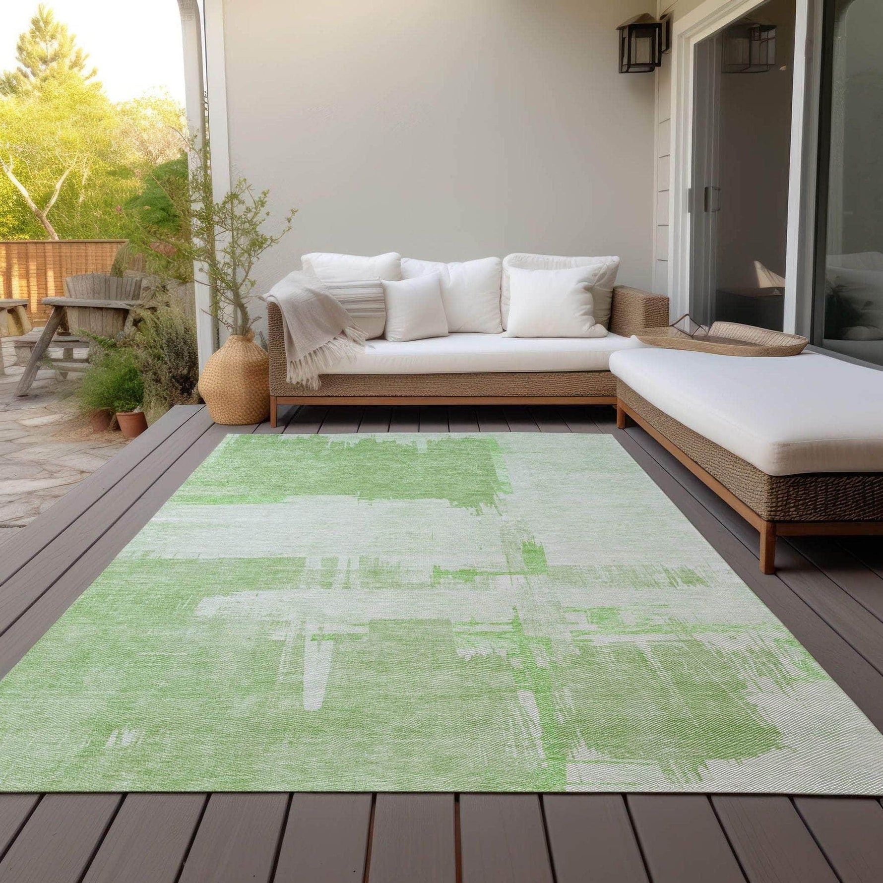 Machine Made ACN624 Green  Rugs 