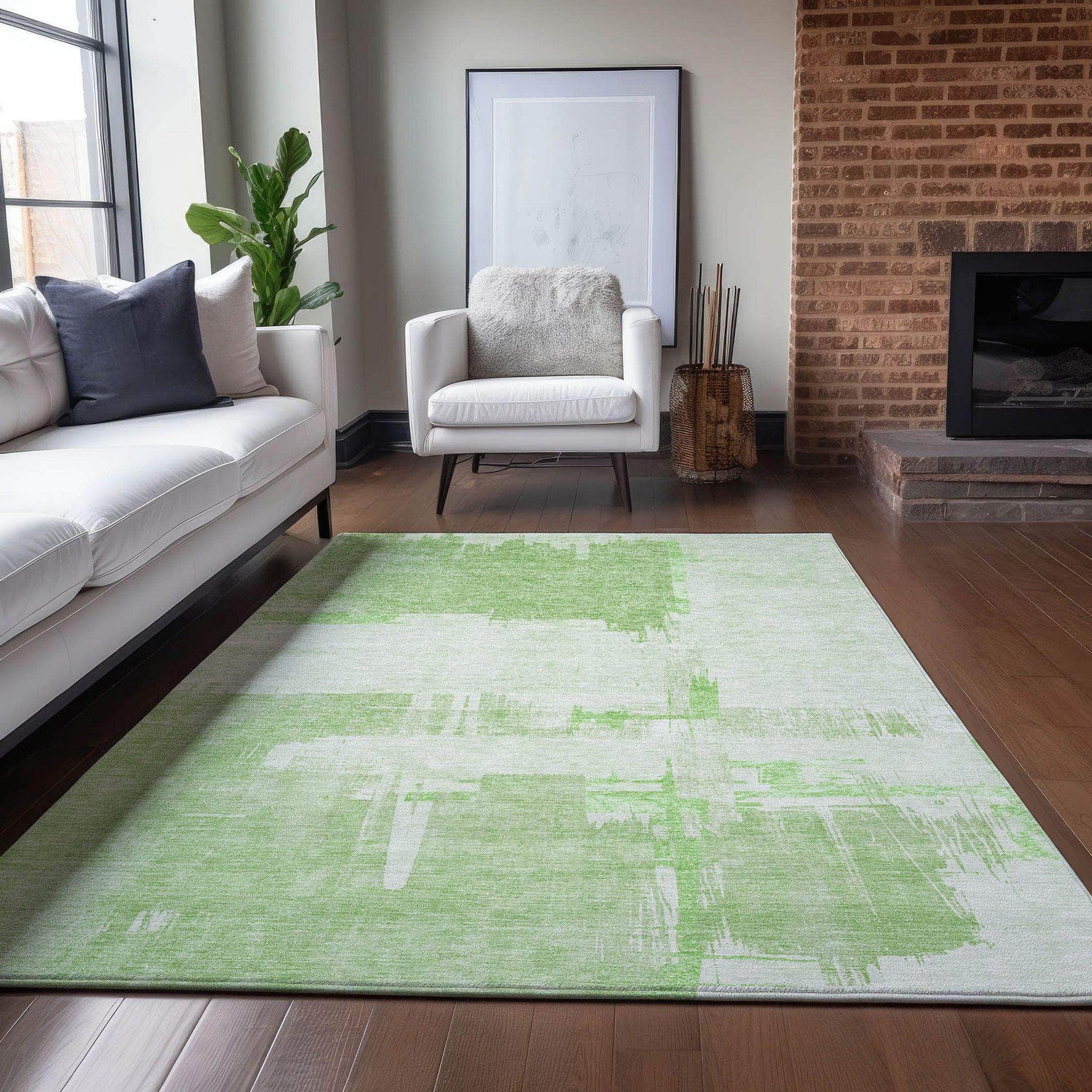 Machine Made ACN624 Green  Rugs 