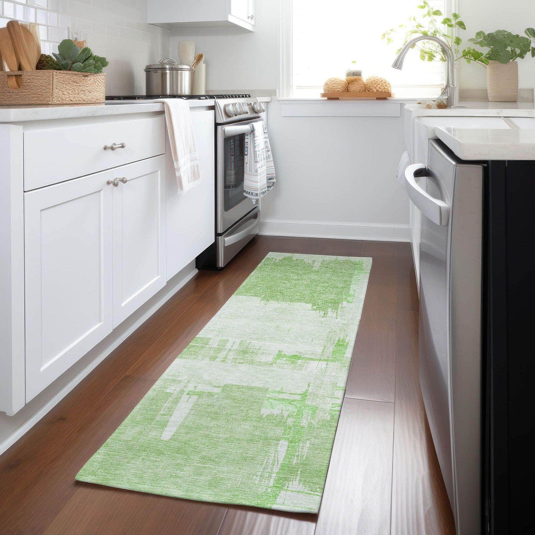 Machine Made ACN624 Green  Rugs 