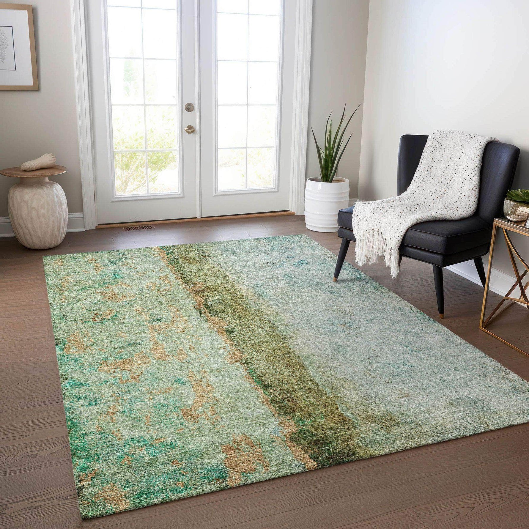 Machine Made ACN605 Green  Rugs 