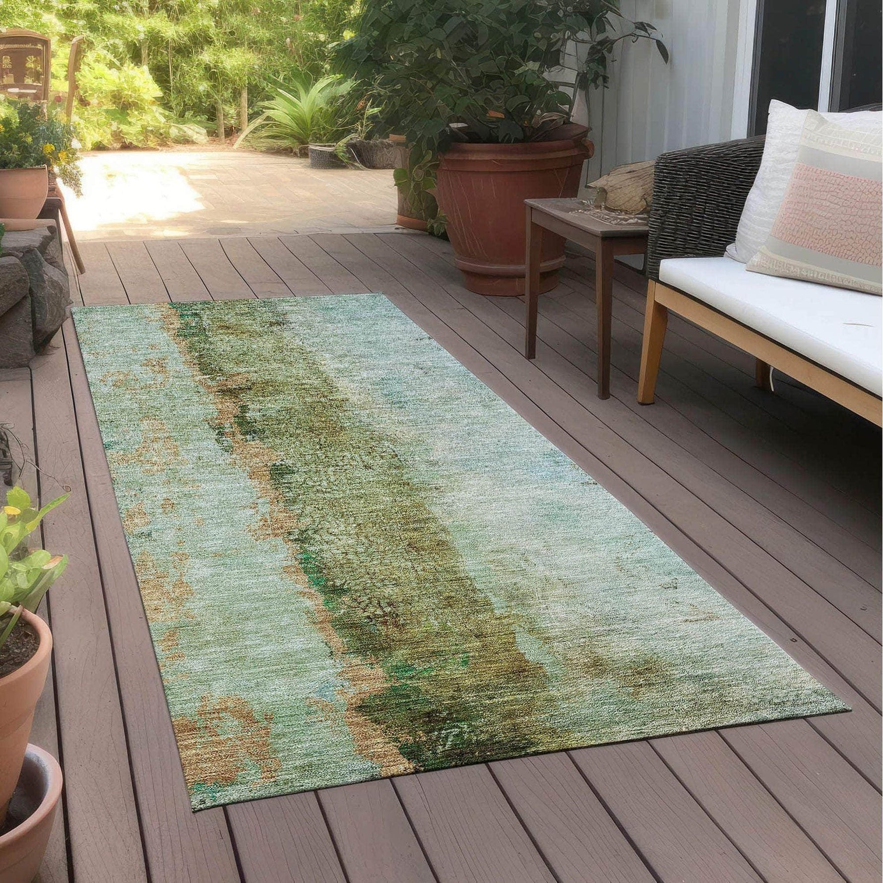 Machine Made ACN605 Green  Rugs 