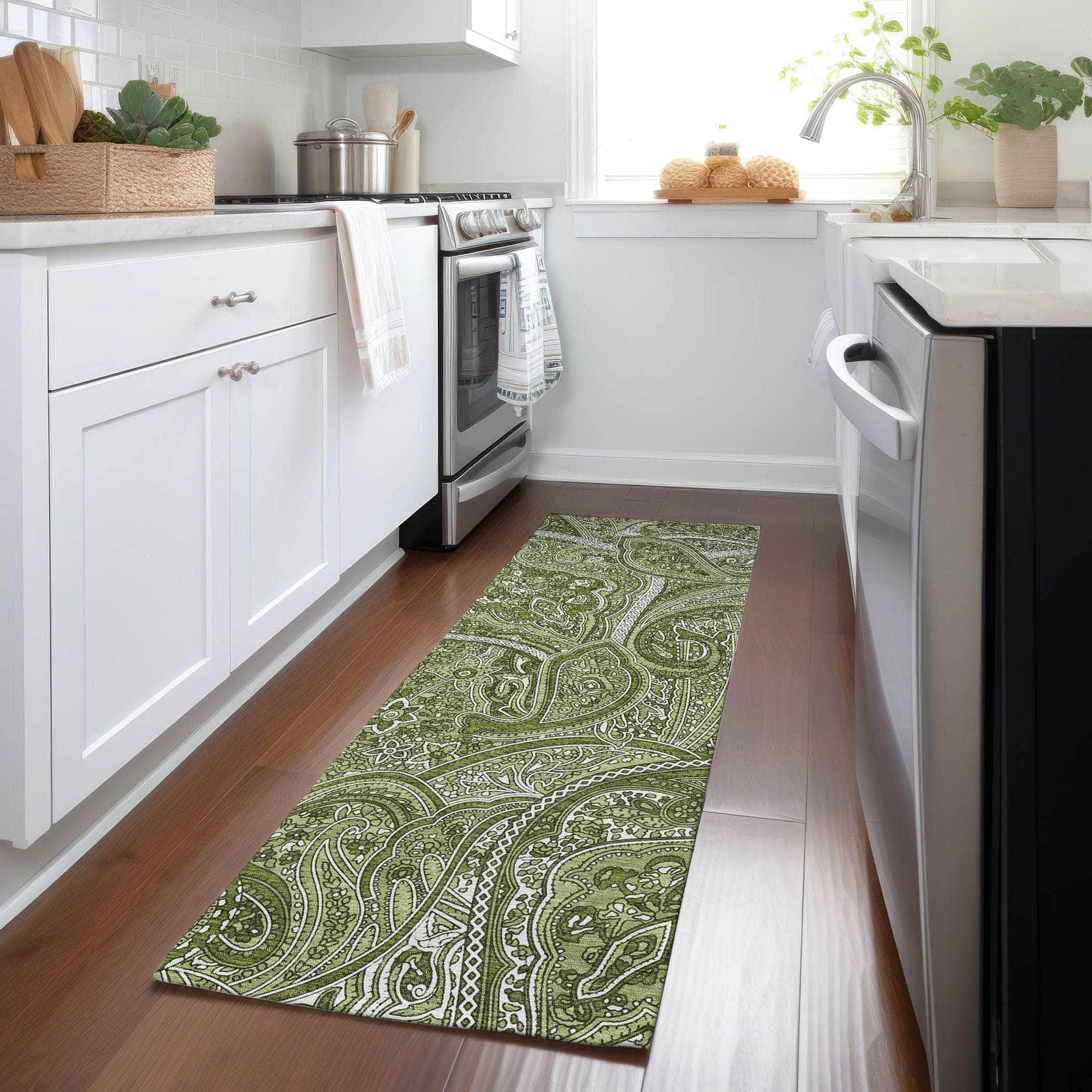 Machine Made ACN623 Green  Rugs 