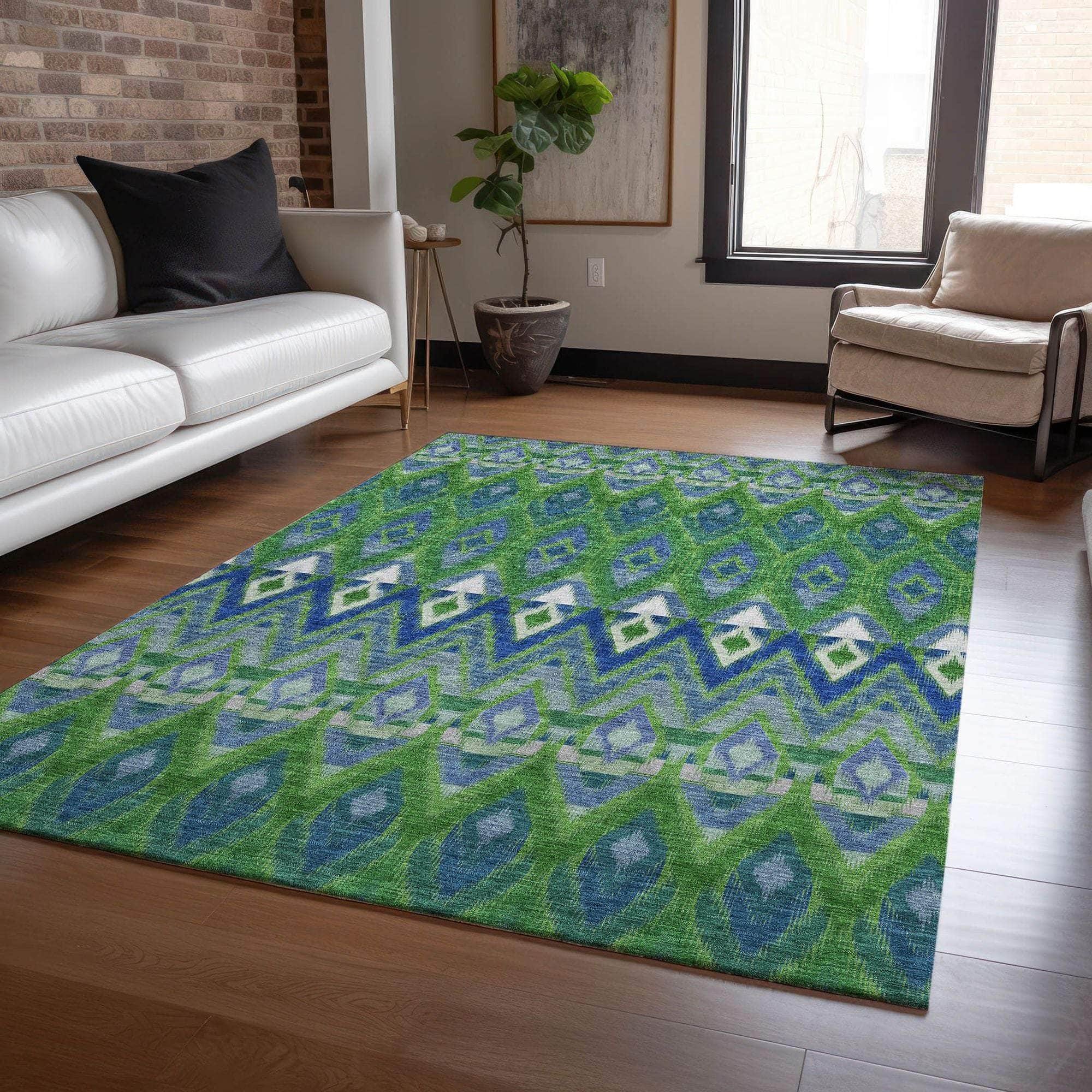 Machine Made ACN617 Green  Rugs 