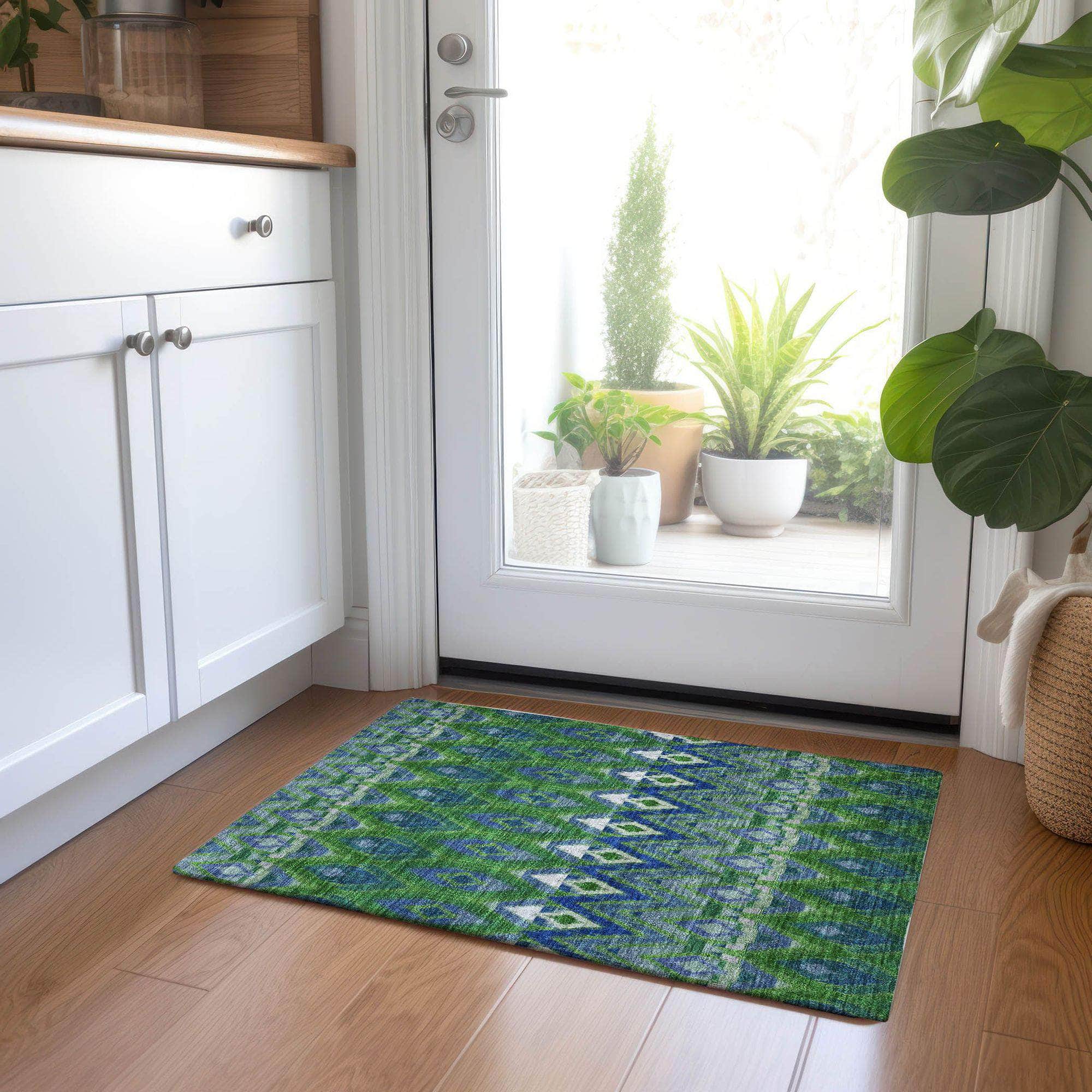 Machine Made ACN617 Green  Rugs 