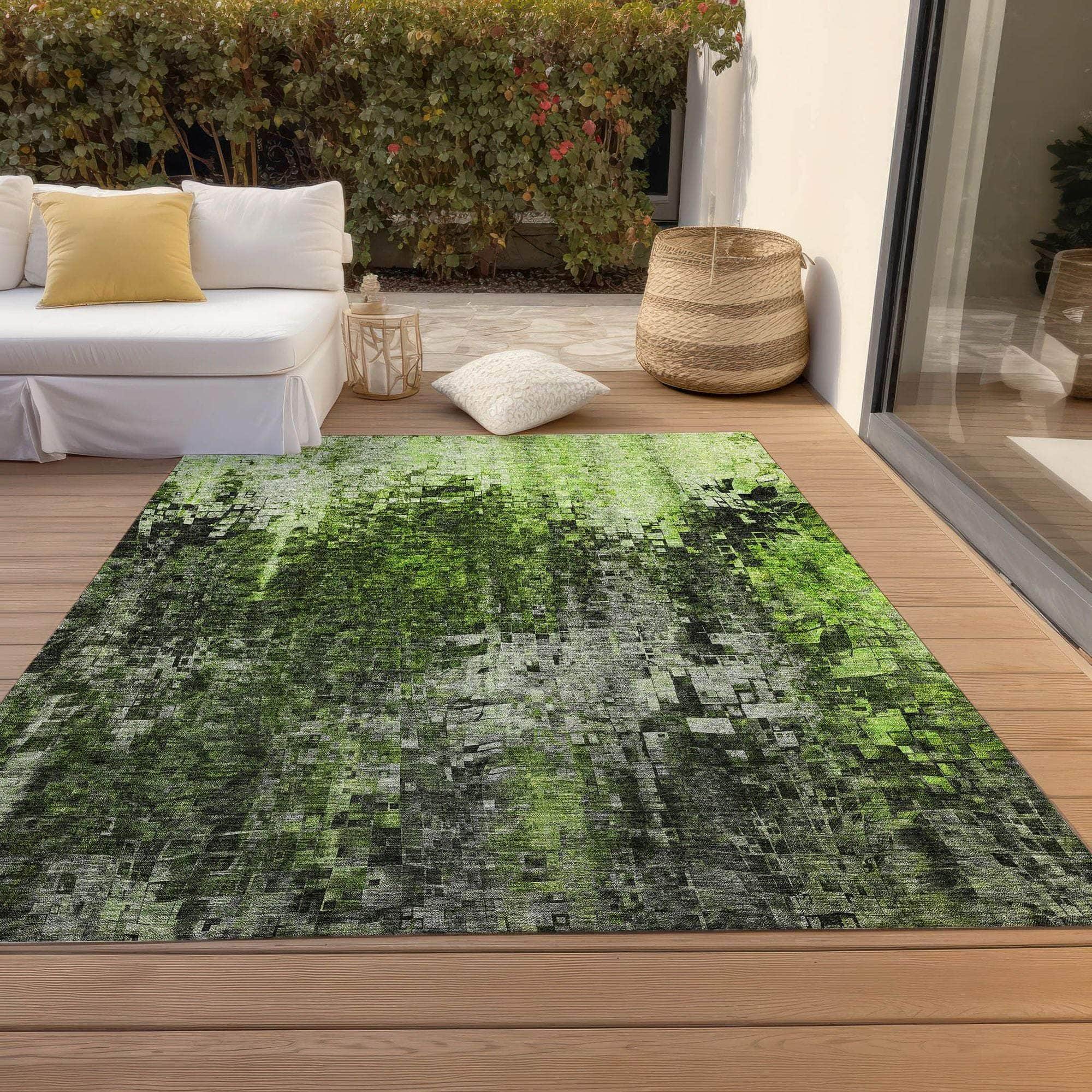 Machine Made ACN581 Green  Rugs 