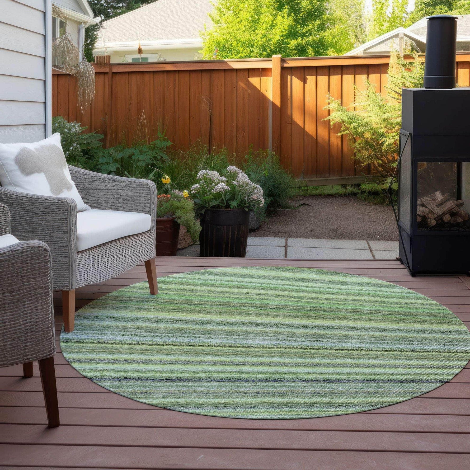 Machine Made ACN598 Green  Rugs 