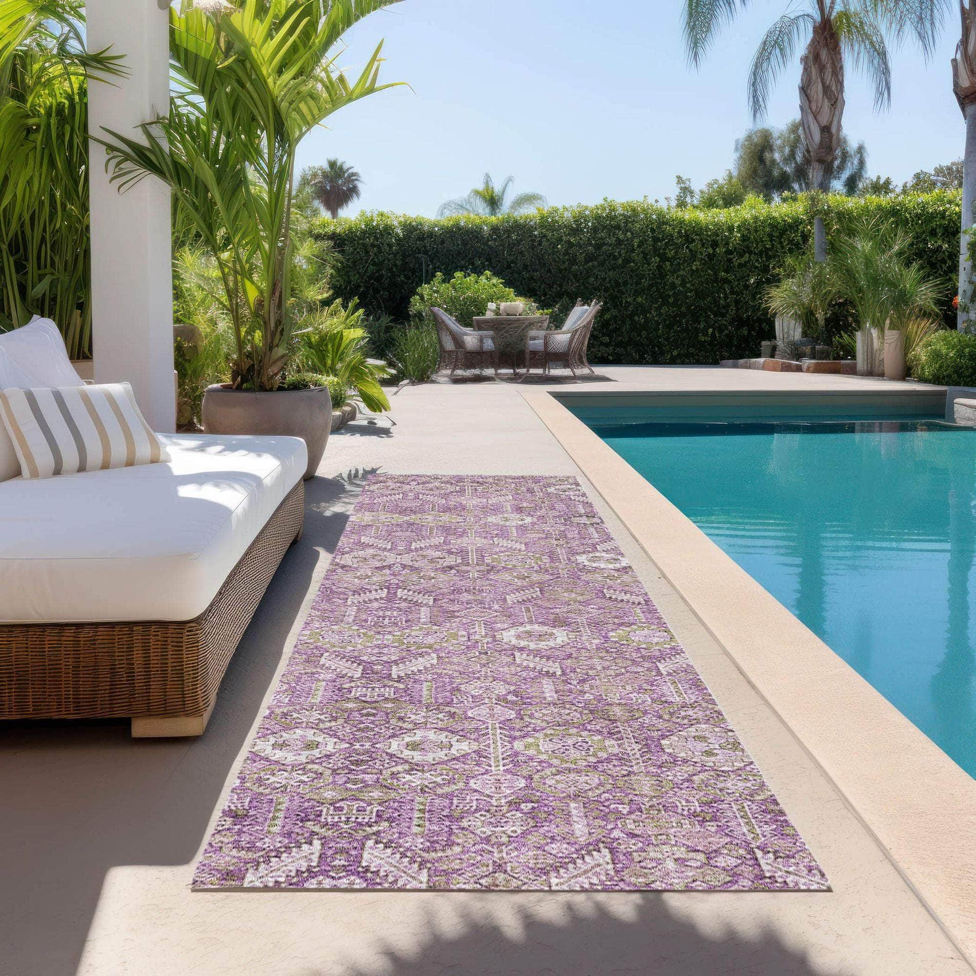 Machine Made ACN574 Lavender Purple Rugs 
