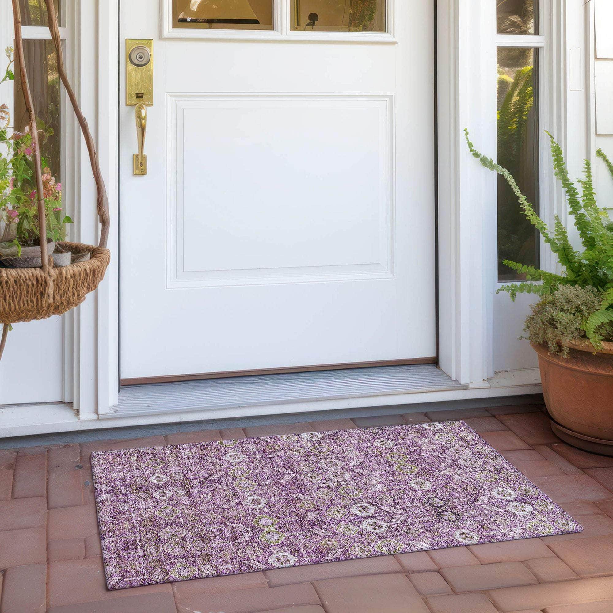 Machine Made ACN574 Lavender Purple Rugs 