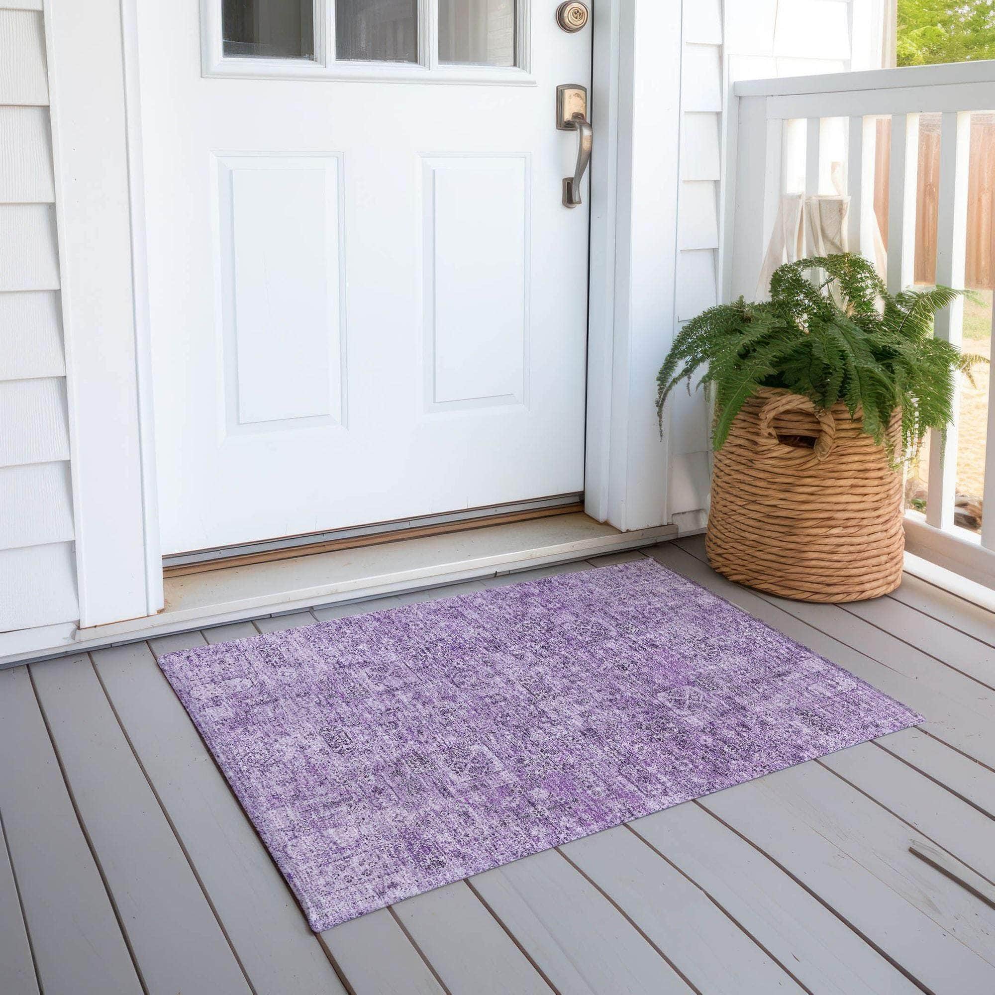 Machine Made ACN611 Lilac Purple Rugs 
