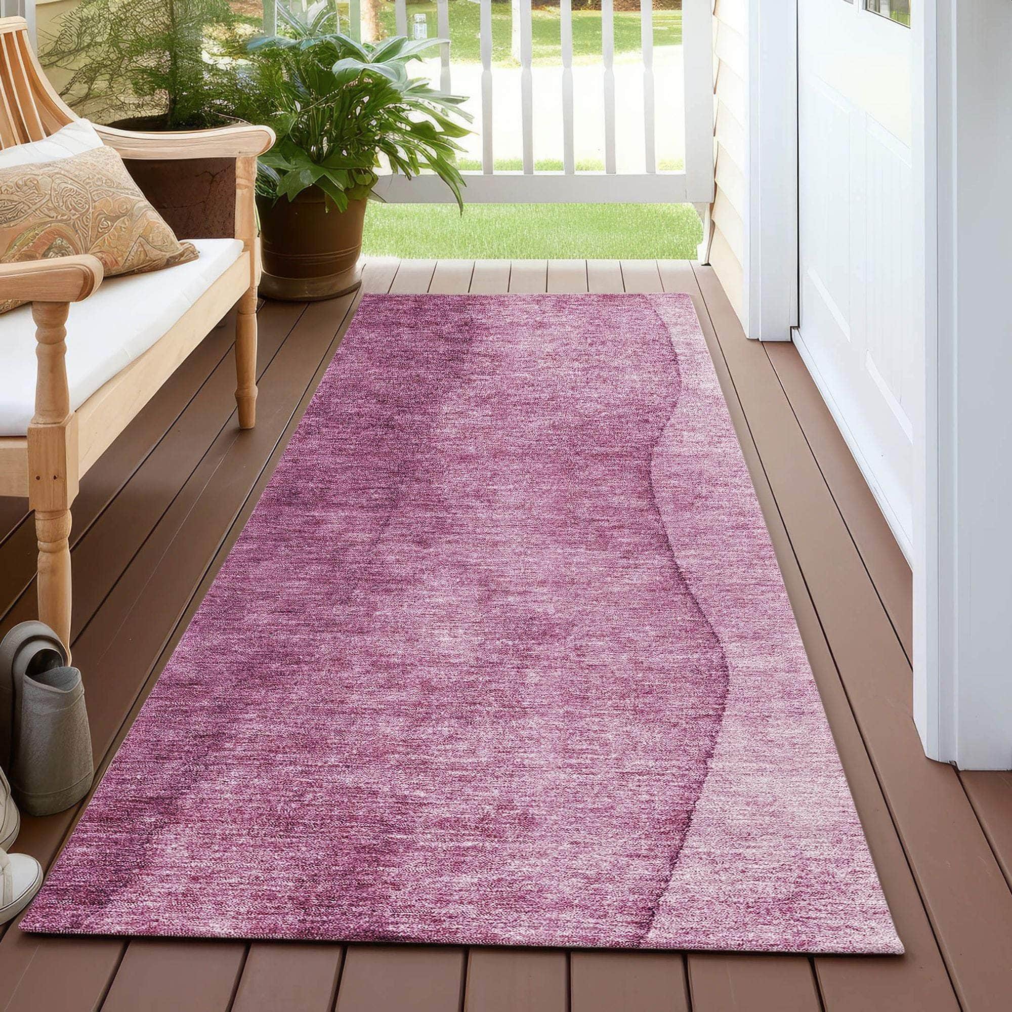 Machine Made ACN625 Merlot Red Rugs 