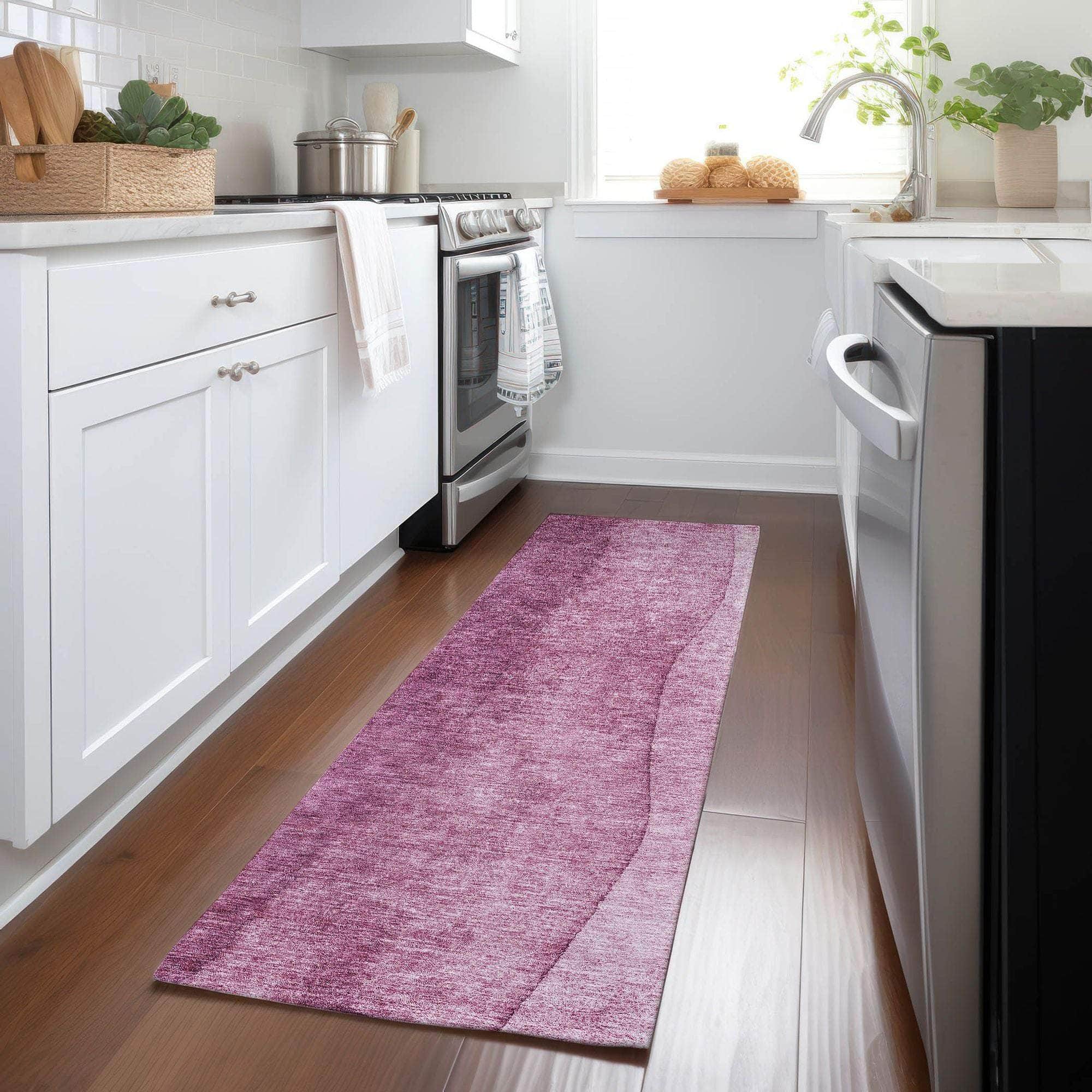 Machine Made ACN625 Merlot Red Rugs 