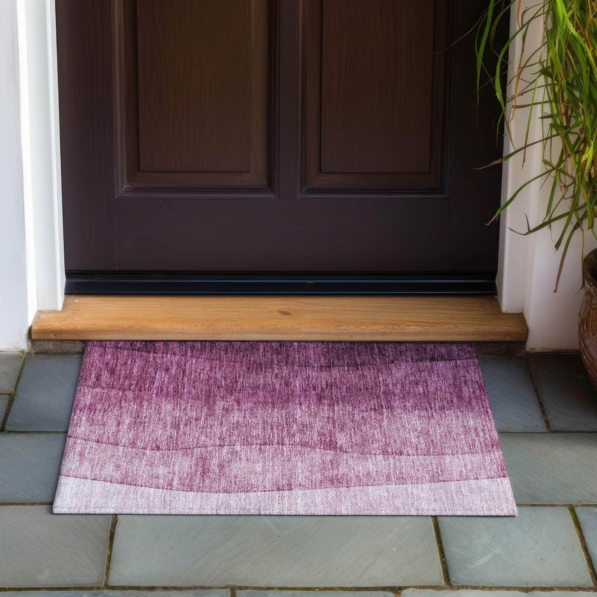 Machine Made ACN625 Merlot Red Rugs 