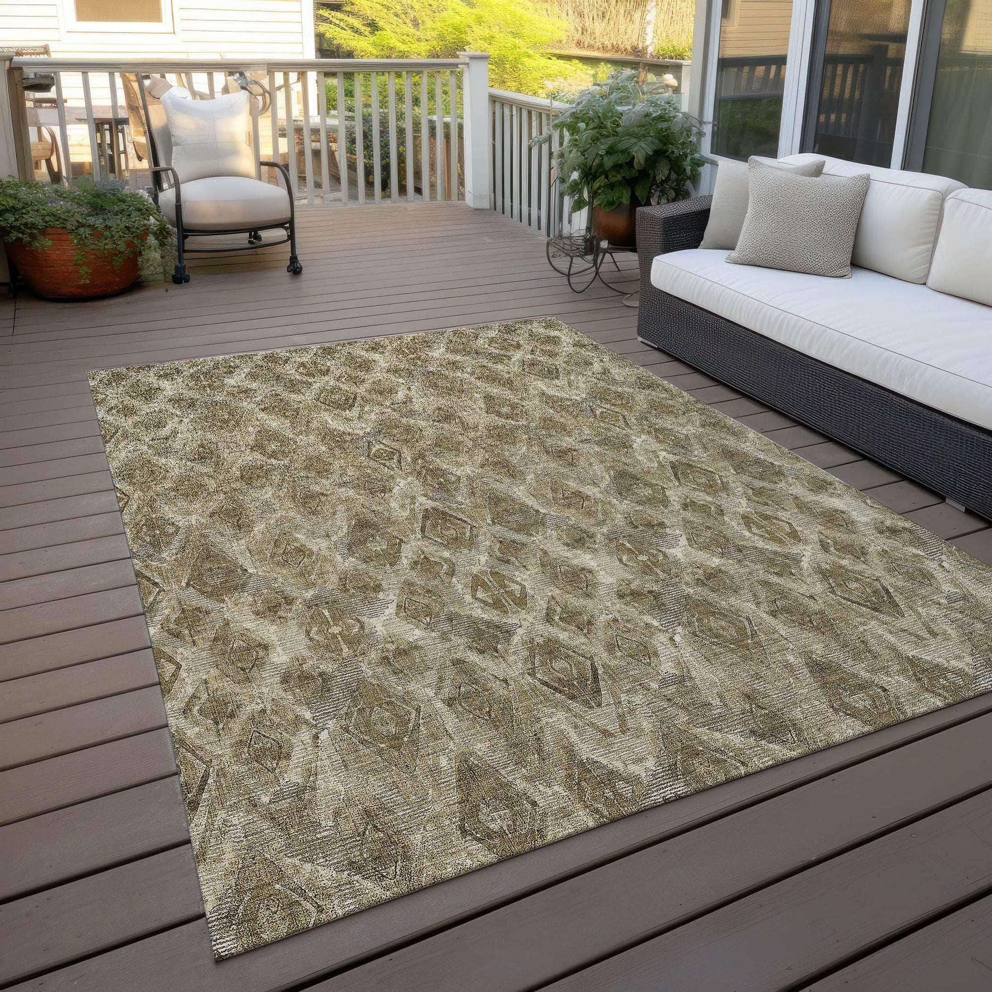 Machine Made ACN622 Mocha Brown Rugs 