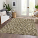 Machine Made ACN622 Mocha Brown Rugs 