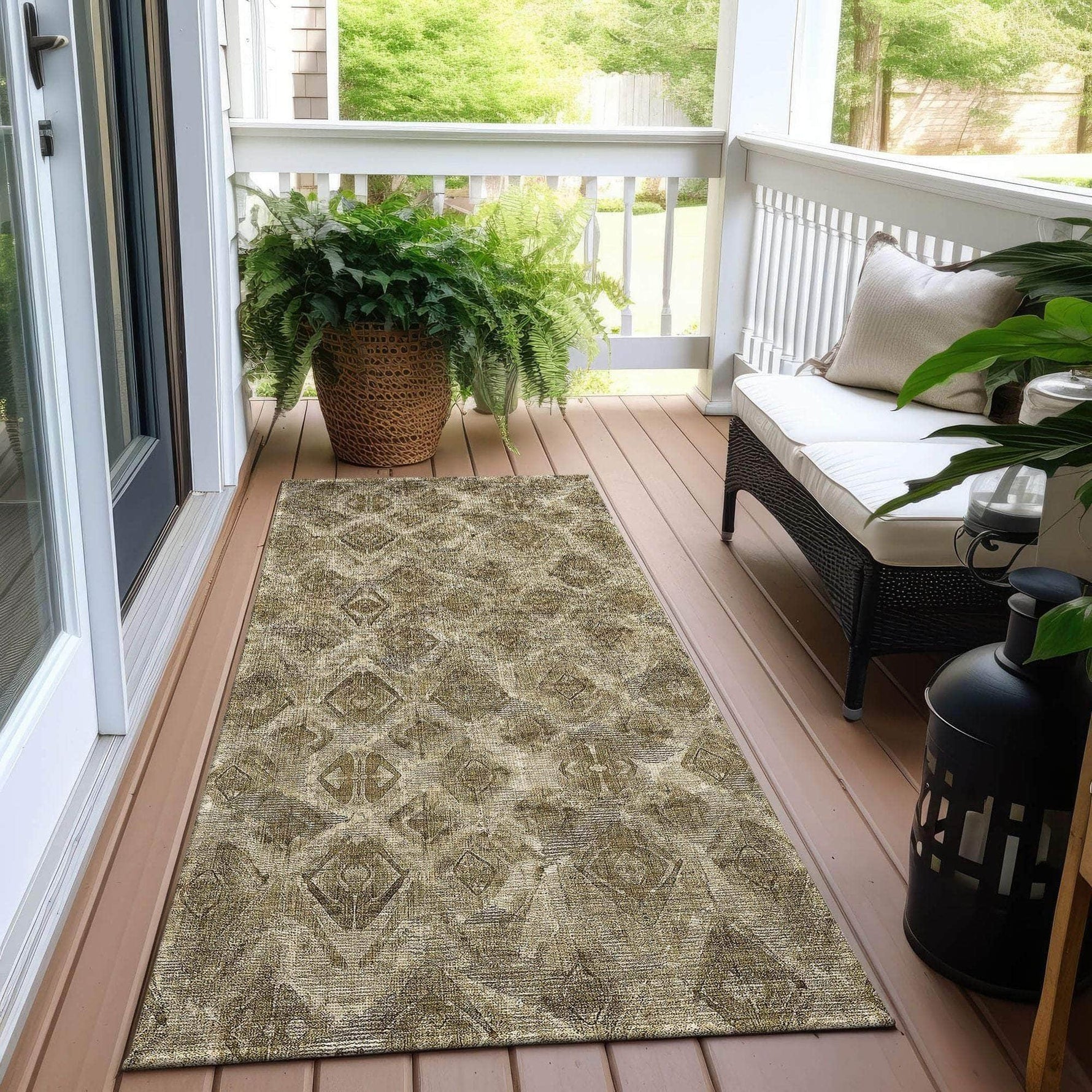 Machine Made ACN622 Mocha Brown Rugs 