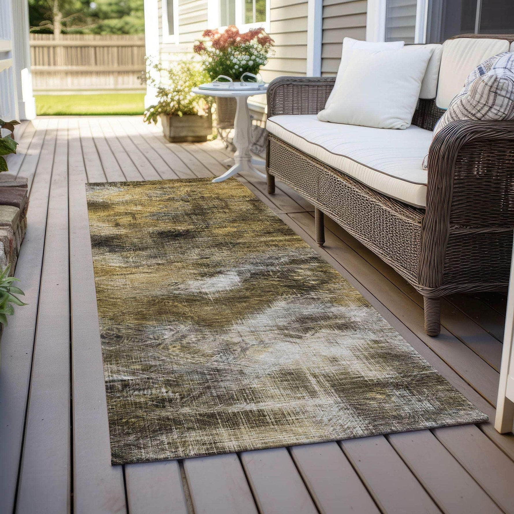 Machine Made ACN596 Mocha Brown Rugs 