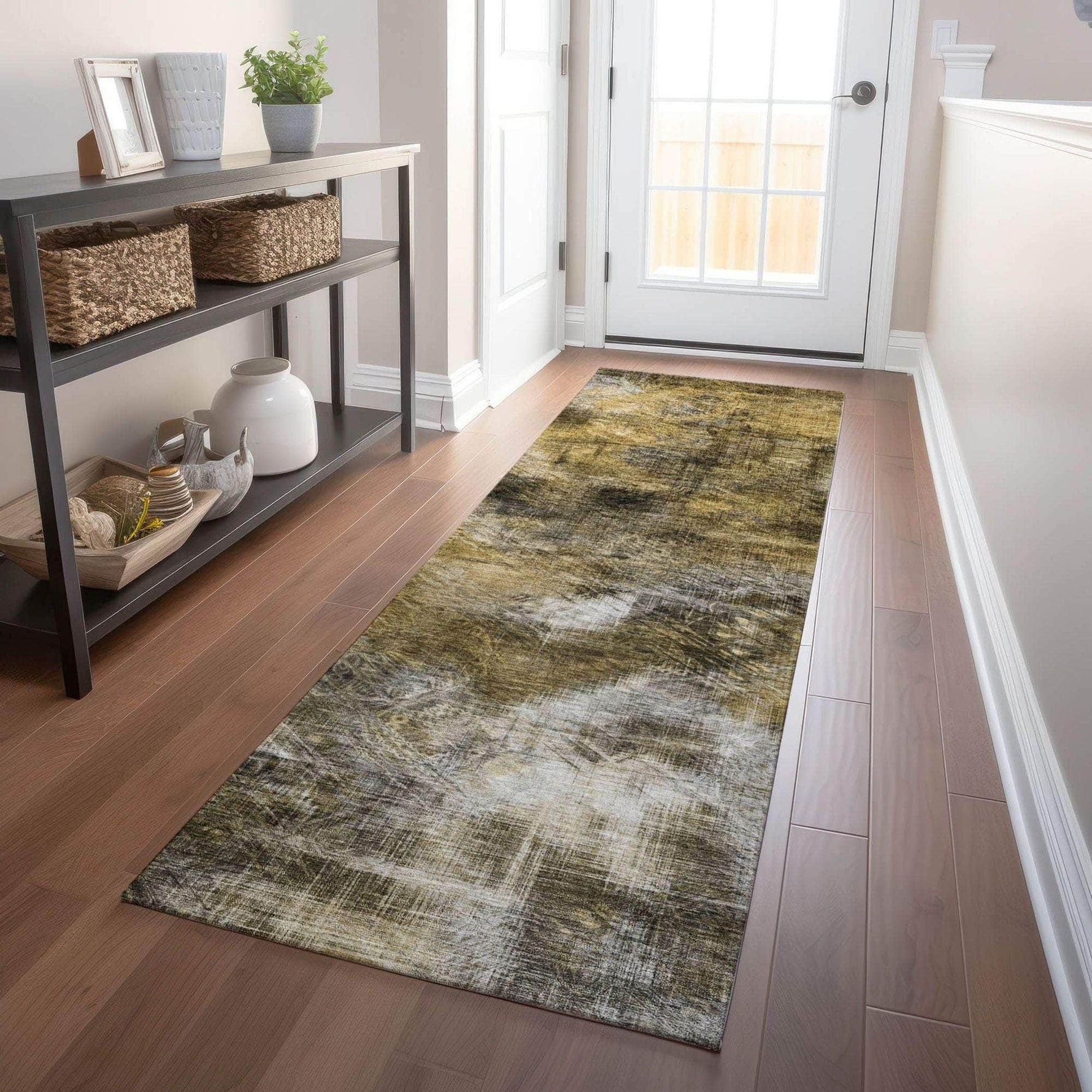 Machine Made ACN596 Mocha Brown Rugs 